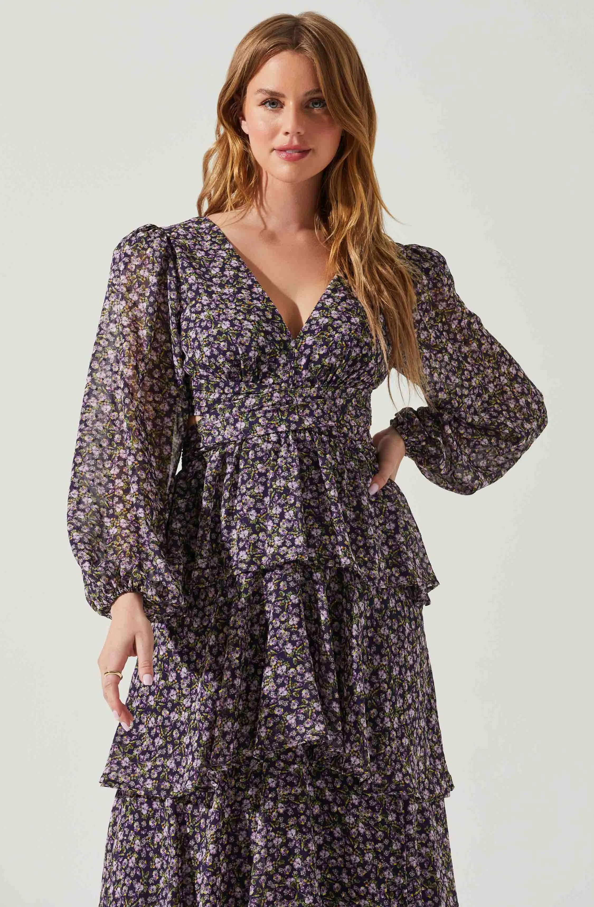 Anora Floral Tiered Maxi Dress sold by Astr product image thumbnail 2