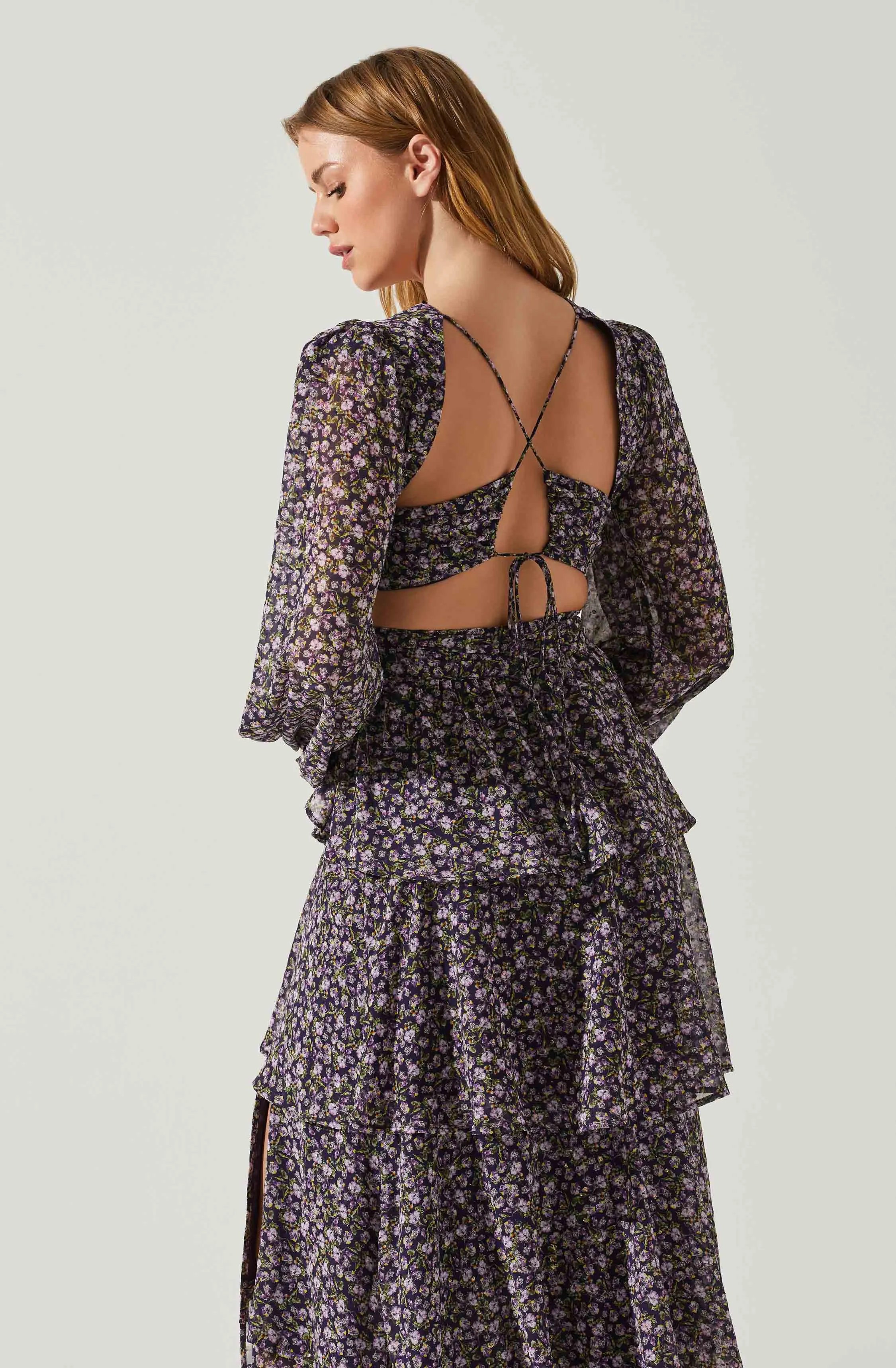 Anora Floral Tiered Maxi Dress sold by Astr product image thumbnail 4