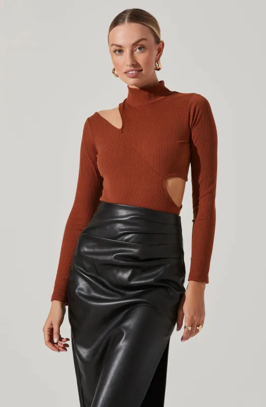 Cutout Mock Neck Bodysuit sold by Astr