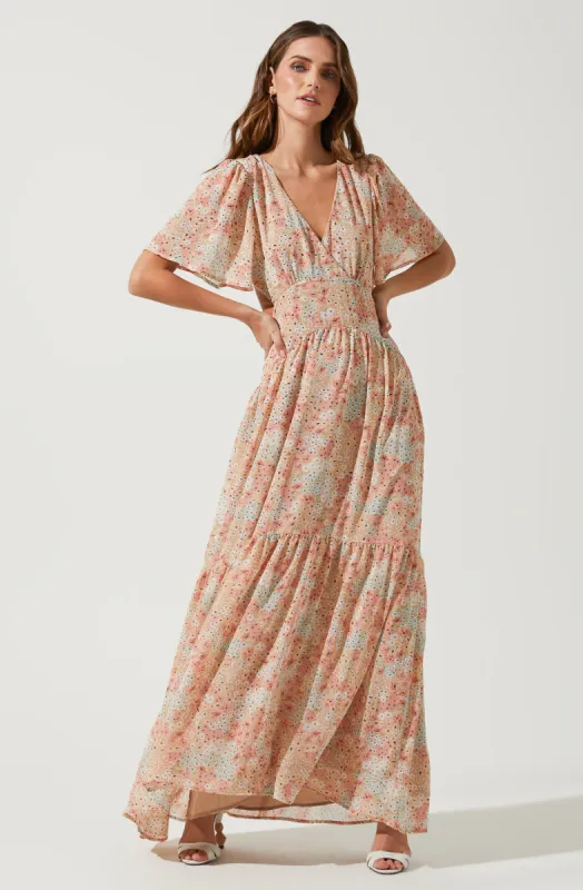 Sedona Floral Cutout Maxi Dress sold by Astr