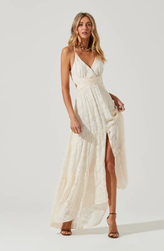 Frolic Cutout Front Slit Midi Dress sold by Astr