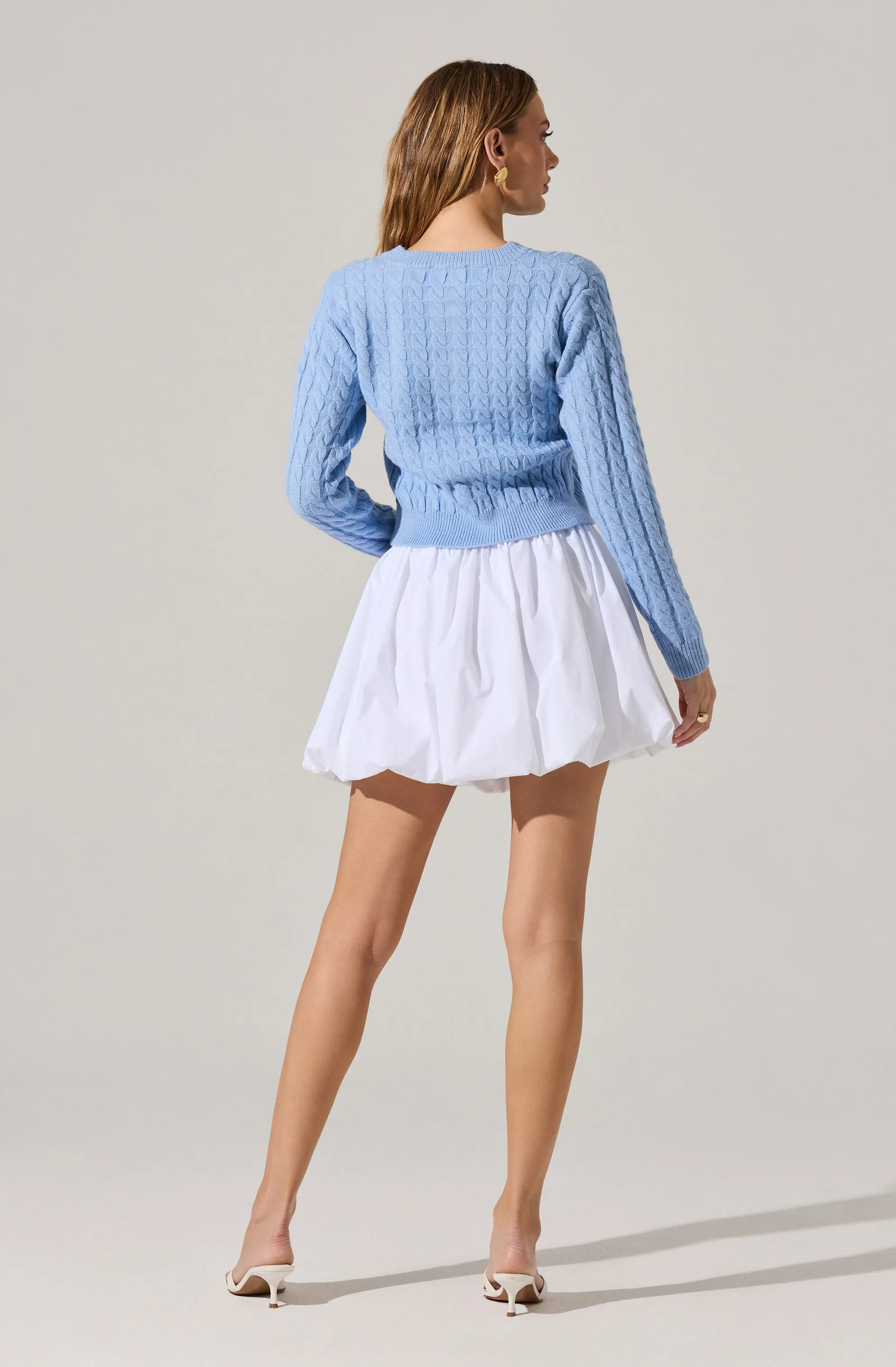 Pearl Button Cable Knit Cardigan sold by Astr product image thumbnail 5