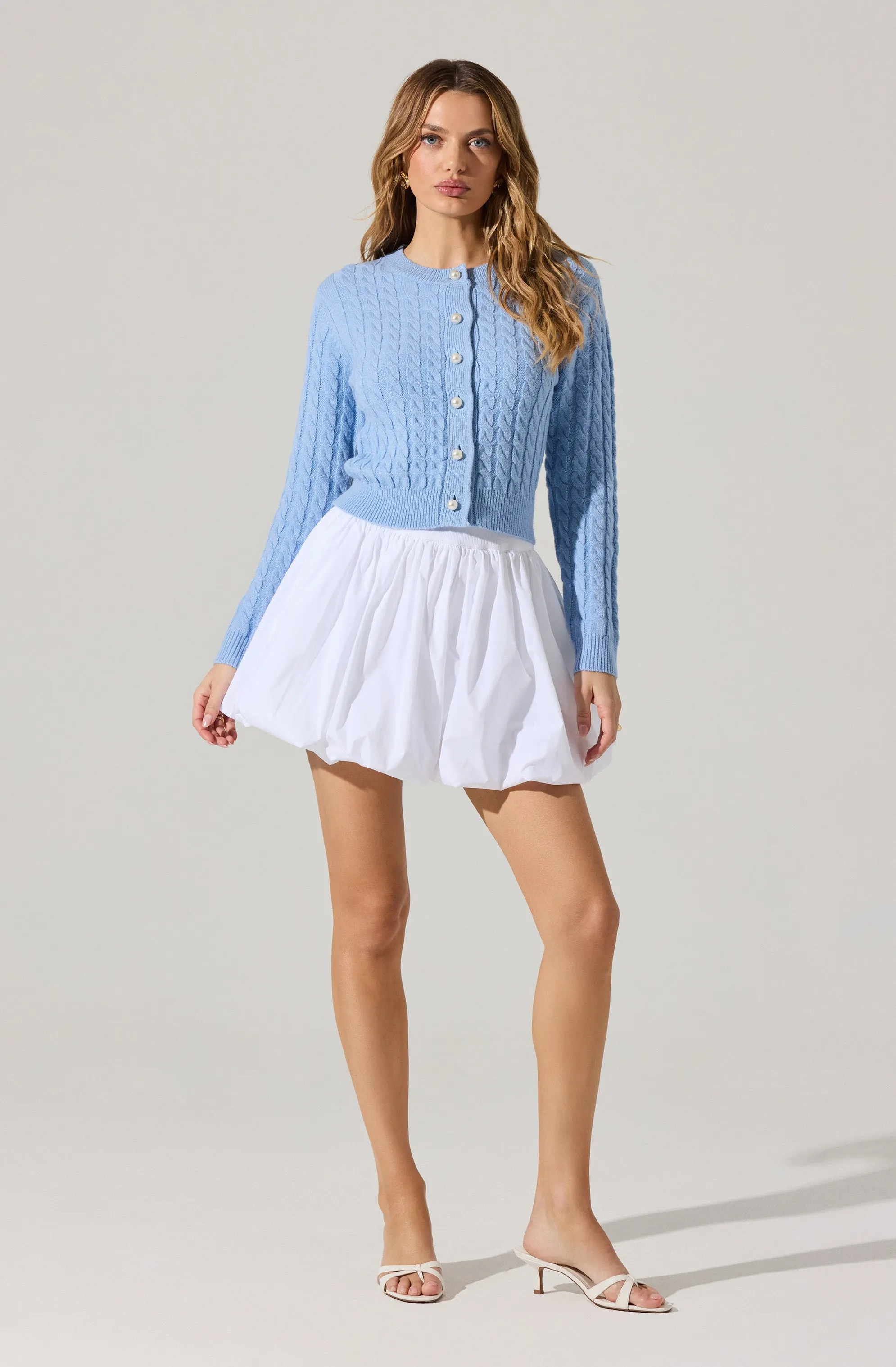 Pearl Button Cable Knit Cardigan sold by Astr product image thumbnail 2