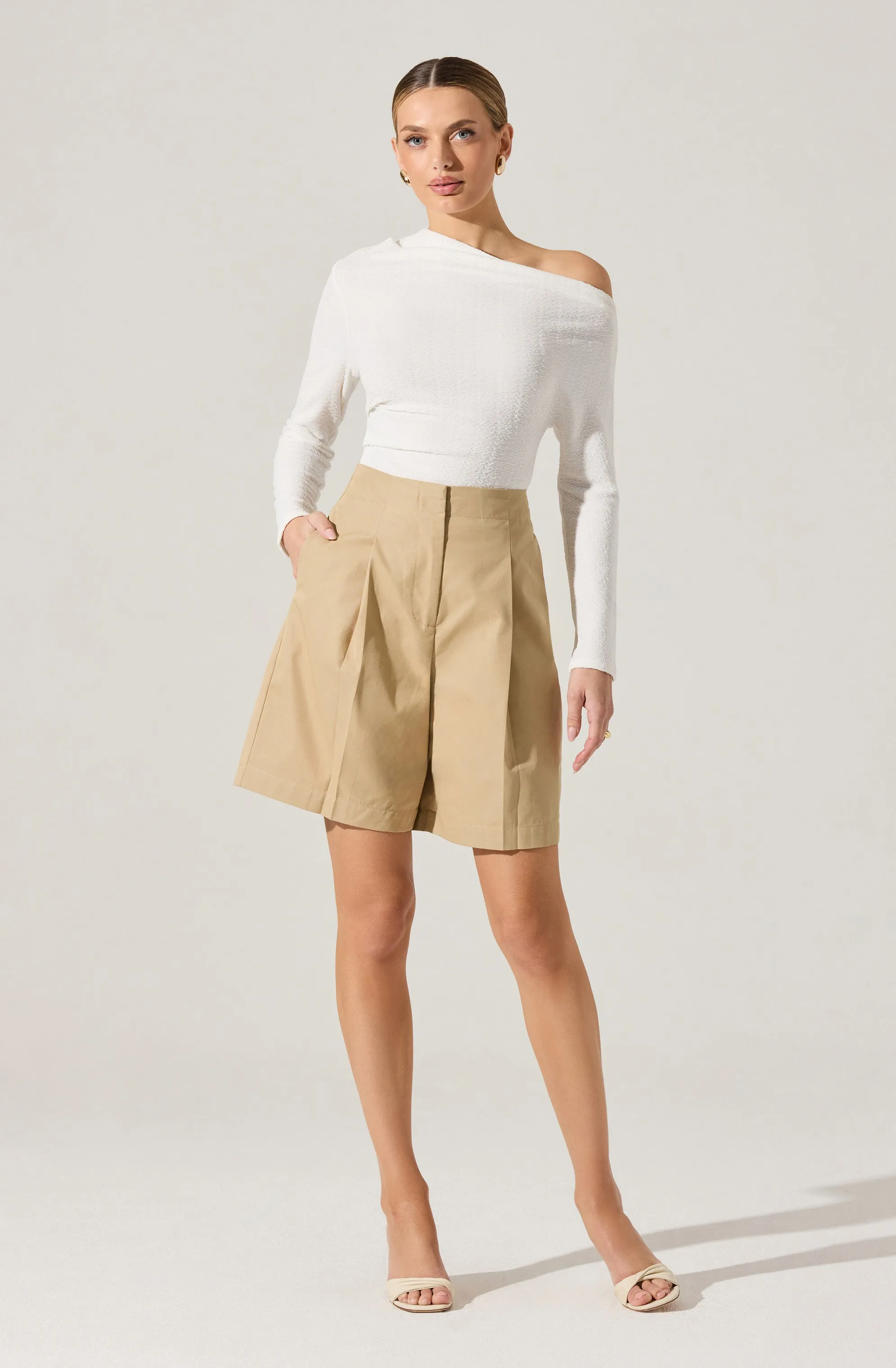 Tailored Pleated Bermuda Shorts sold by Astr