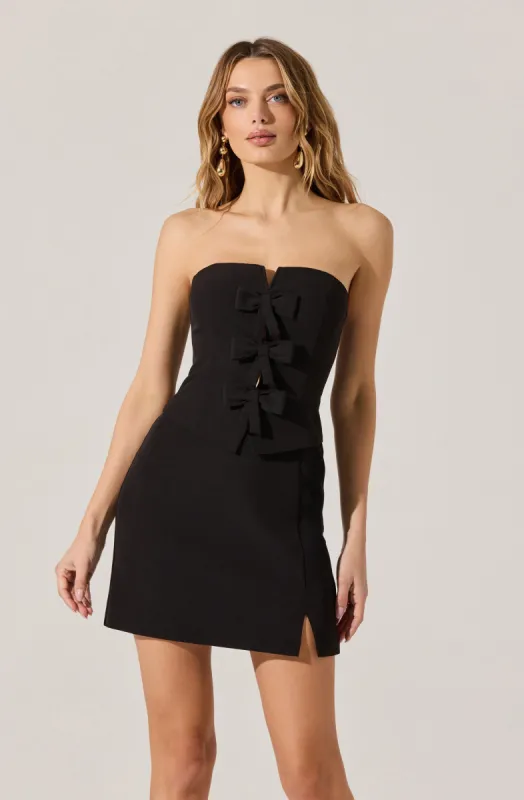 Strapless Layered Bow Mini Dress sold by Astr