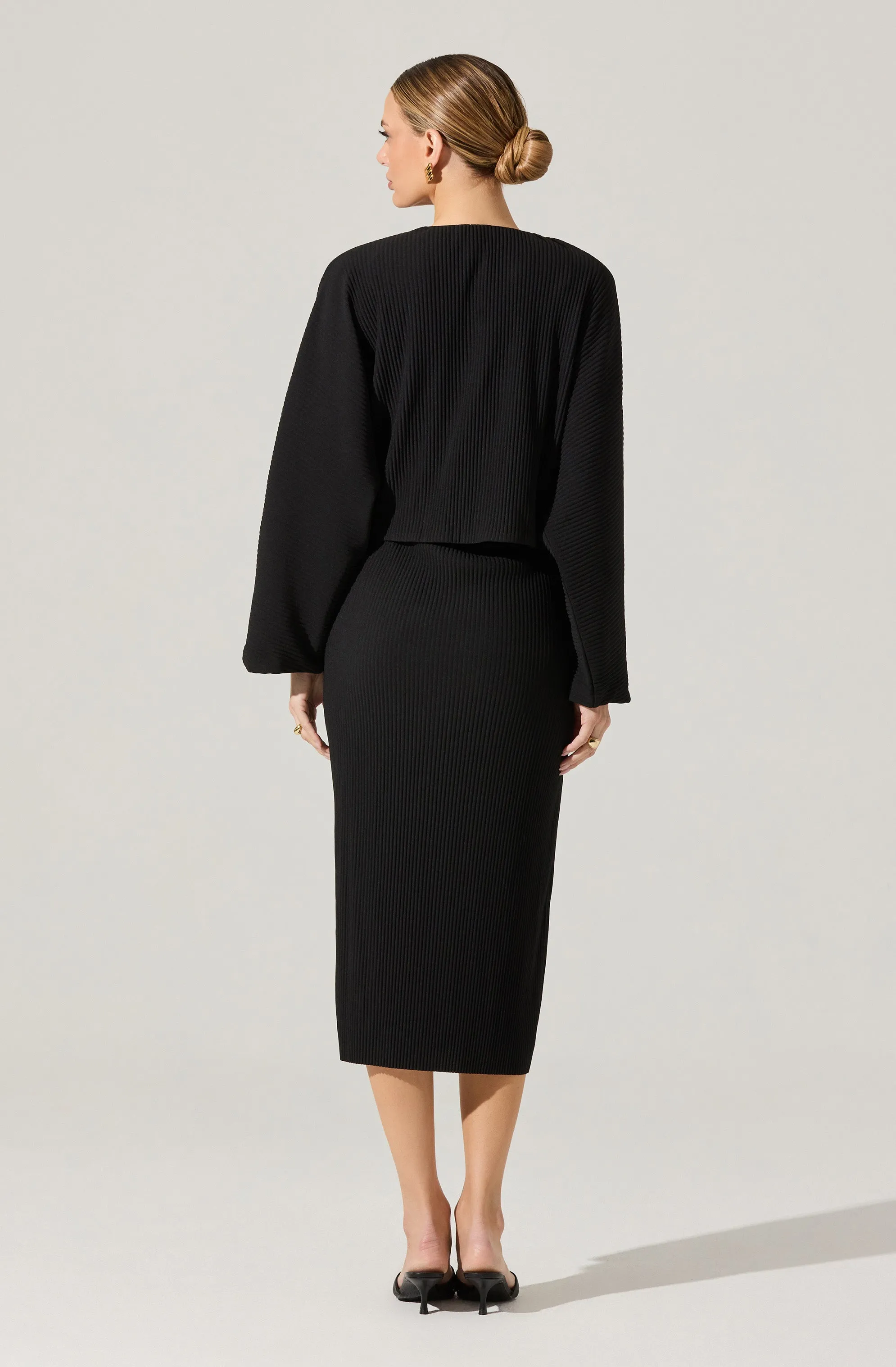 Ribbed Midi Dress & Shrug Set sold by Astr product image thumbnail 5