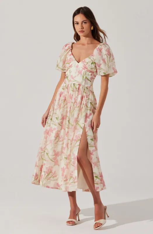 Sasilia Floral Puff Sleeve Dress sold by Astr