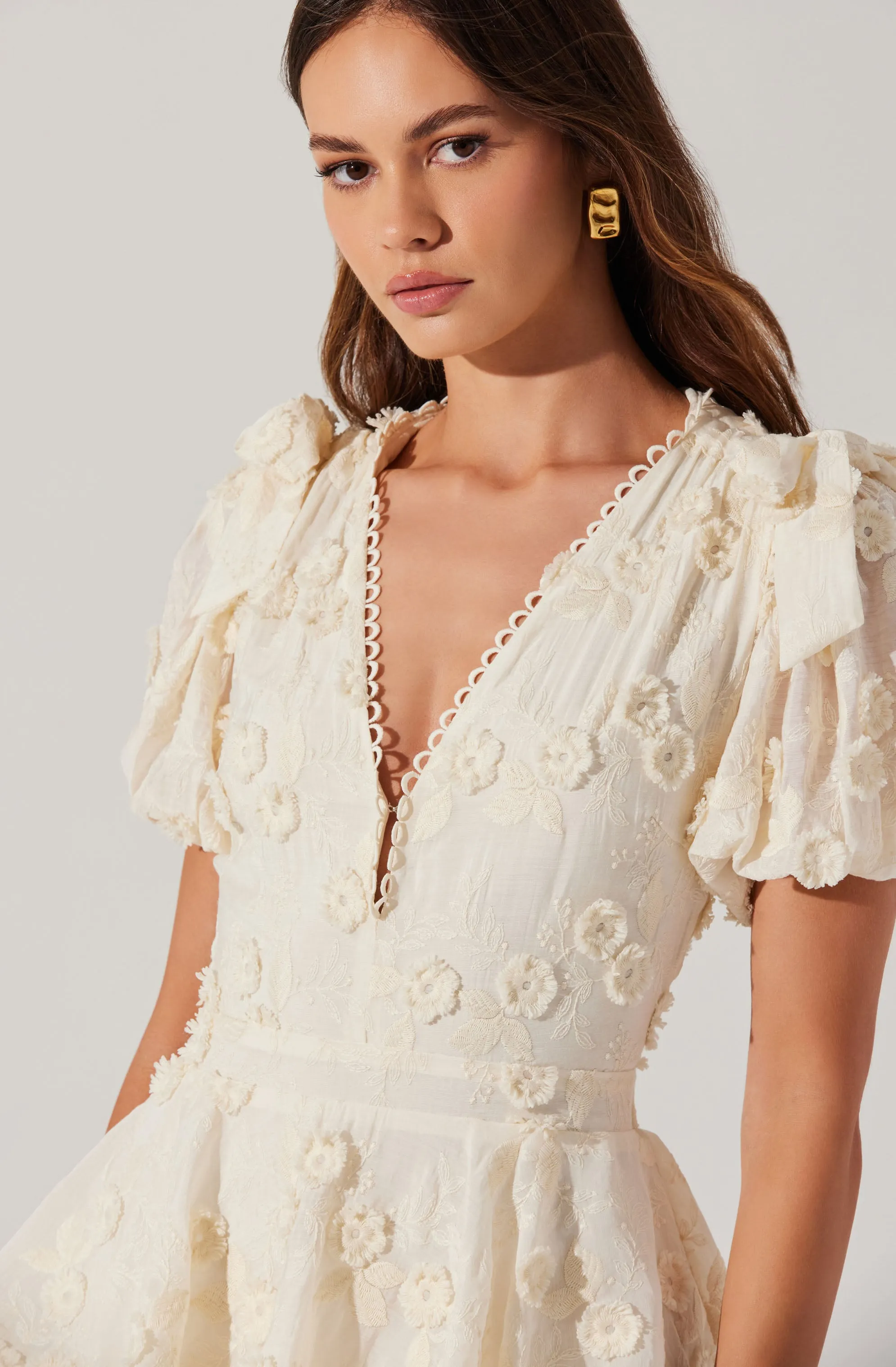 Arianell Embroidered Floral Tiered Dress sold by Astr product image thumbnail 3