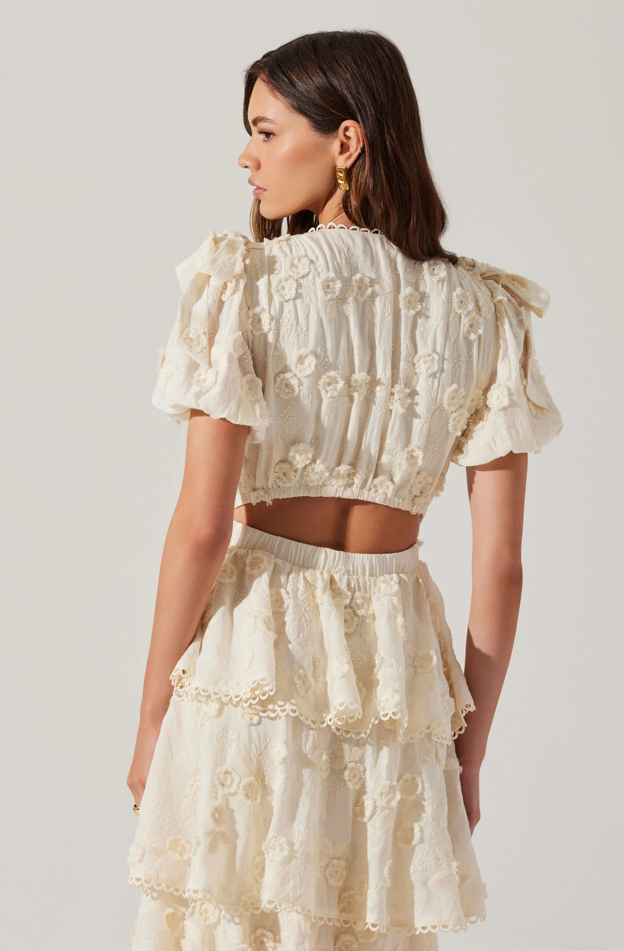 Arianell Embroidered Floral Tiered Dress sold by Astr product image thumbnail 5