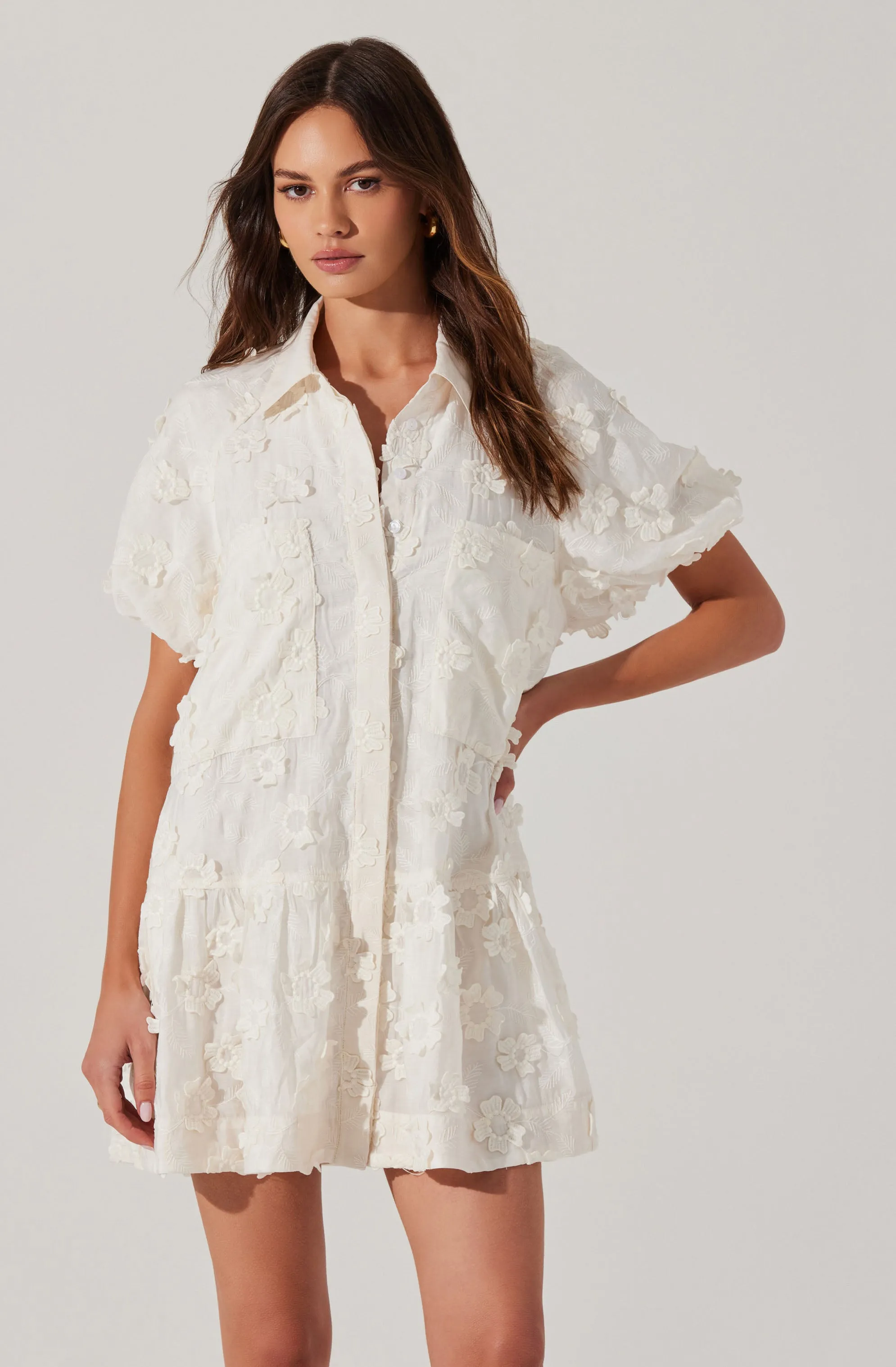 Aihara Floral Appliqué Dress sold by Astr