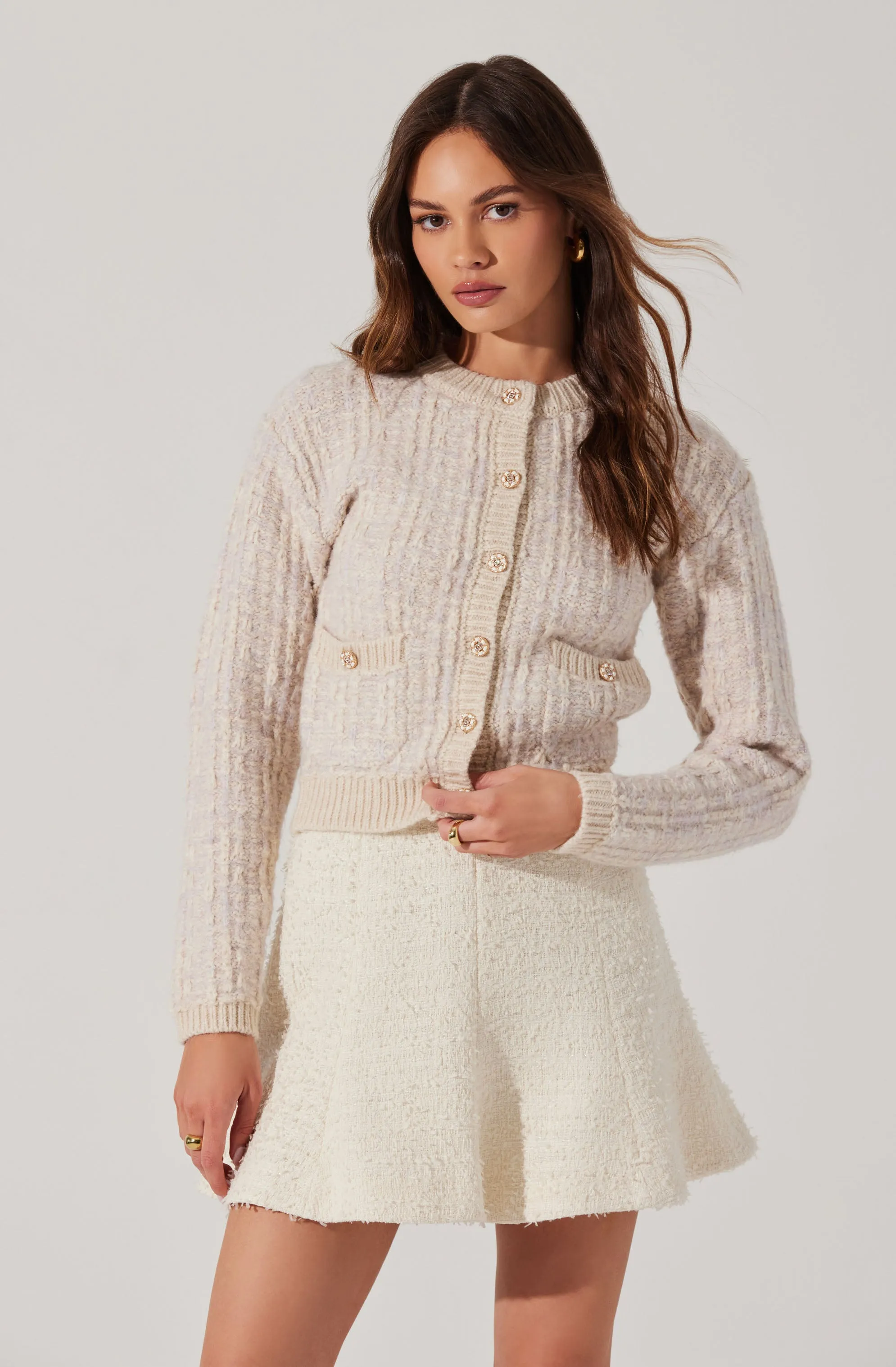 Leyla Contrast Trim Cardigan sold by Astr