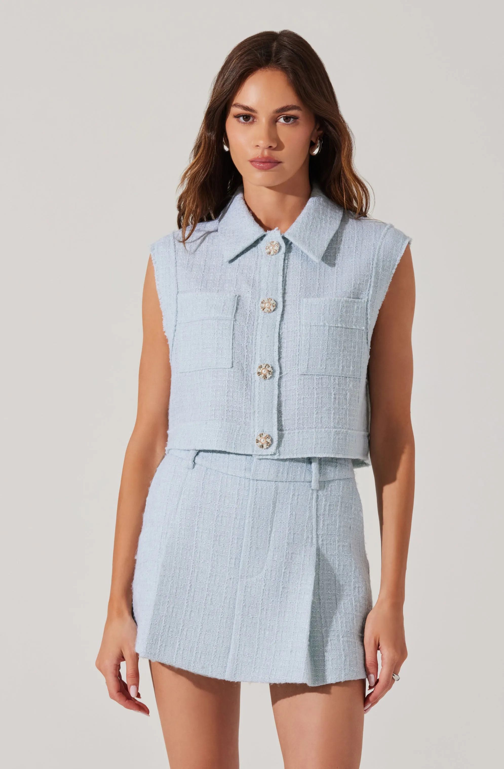 Jhene Tweed Sleeveless Top sold by Astr