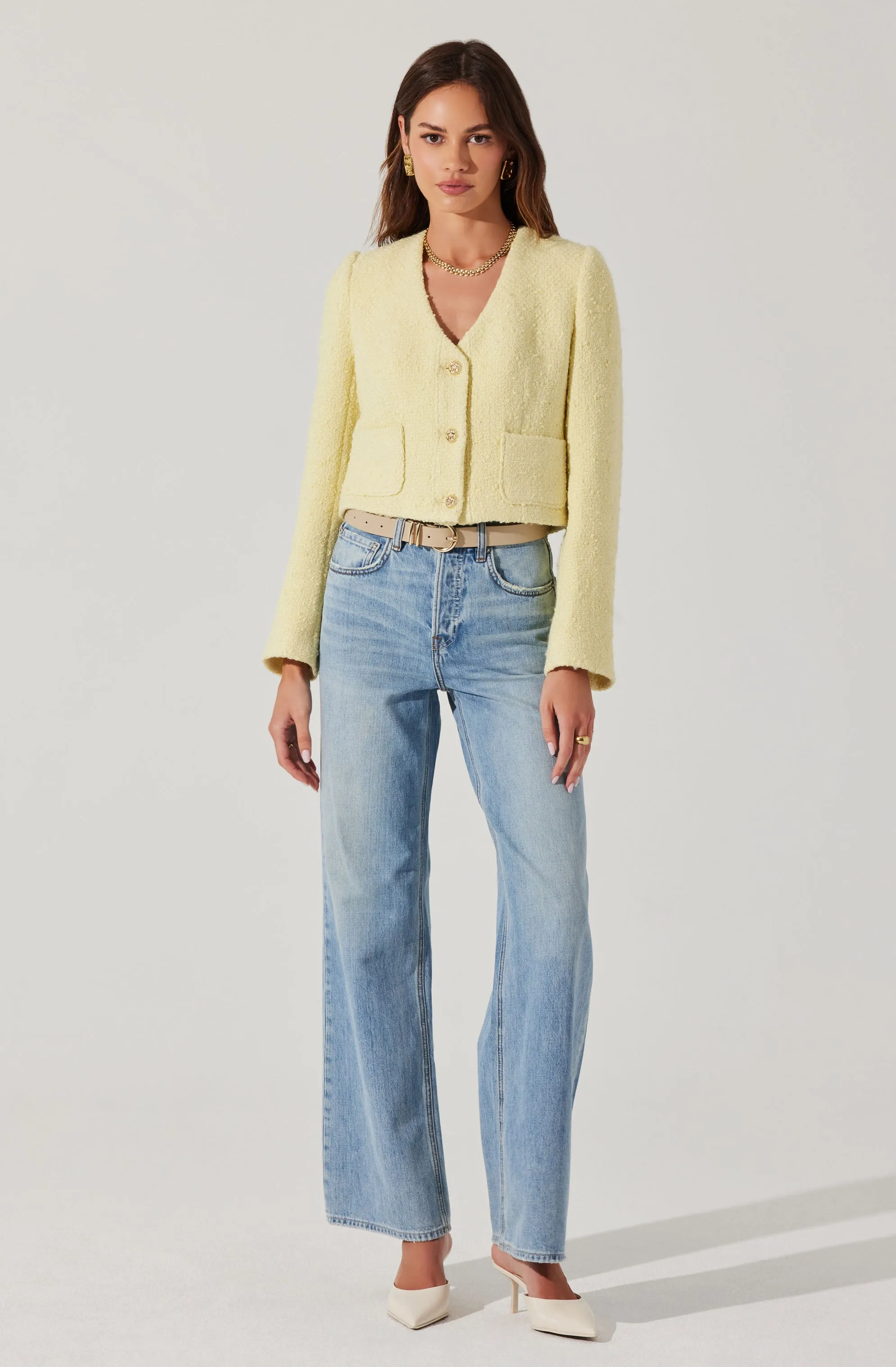 Marleigh V-Neck Tweed Jacket sold by Astr product image thumbnail 3