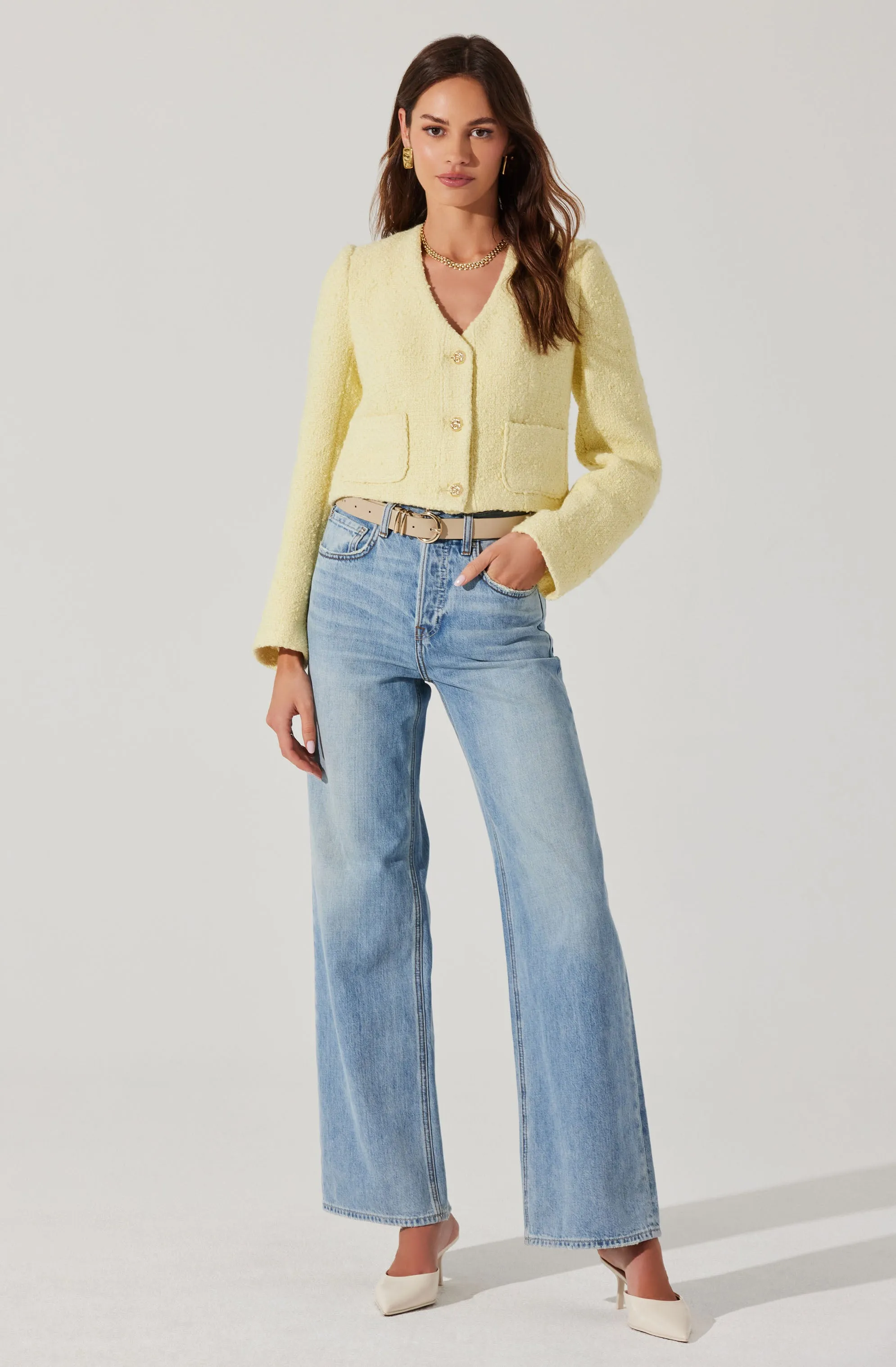 Marleigh V-Neck Tweed Jacket sold by Astr product image thumbnail 2