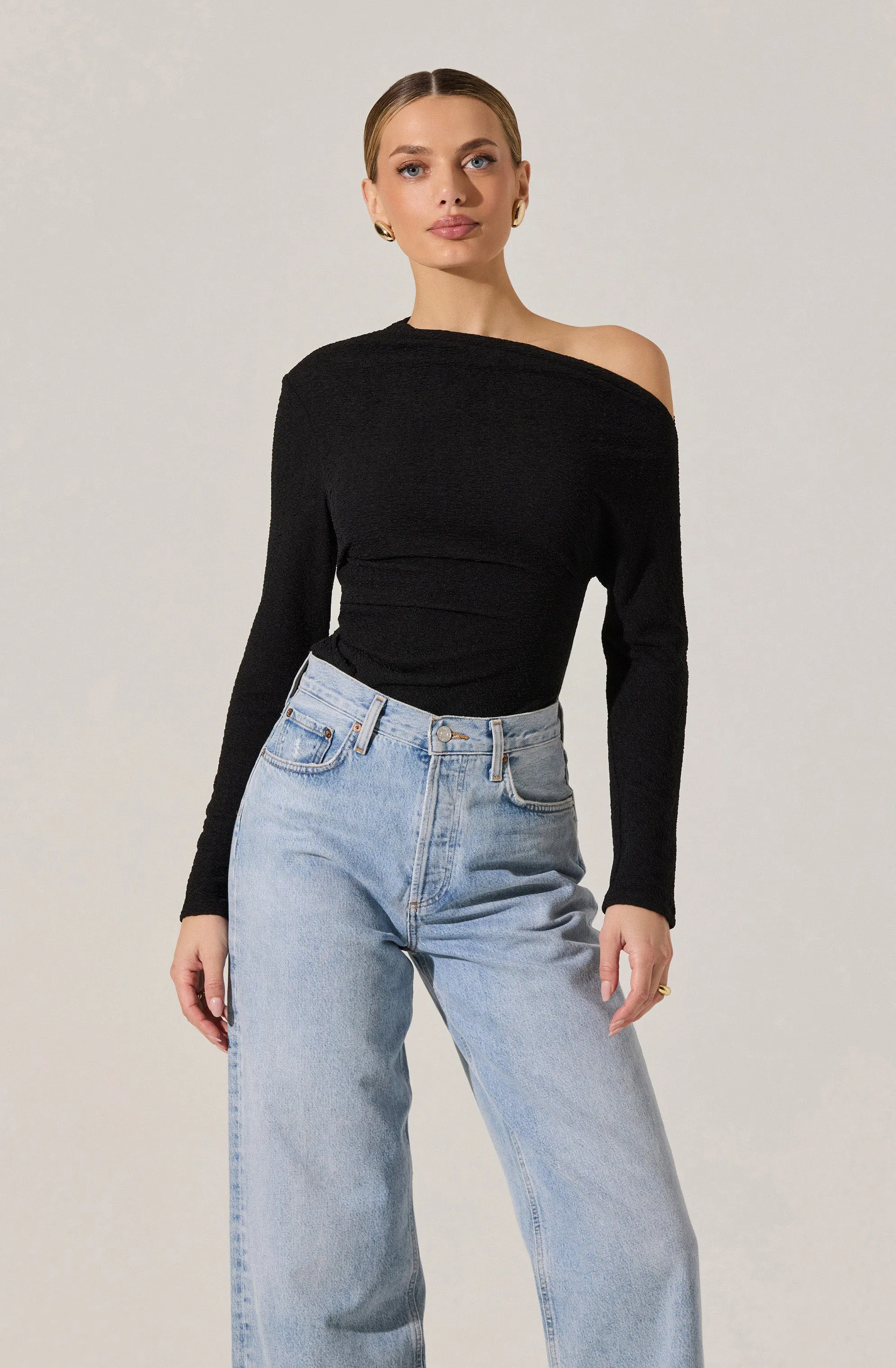 Textured Off Shoulder Top sold by Astr