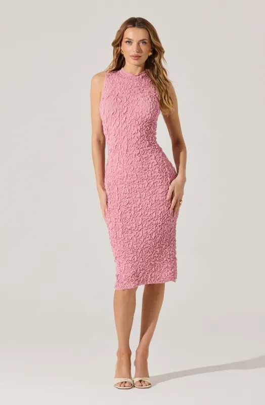Textured Bodycon Midi Dress sold by Astr