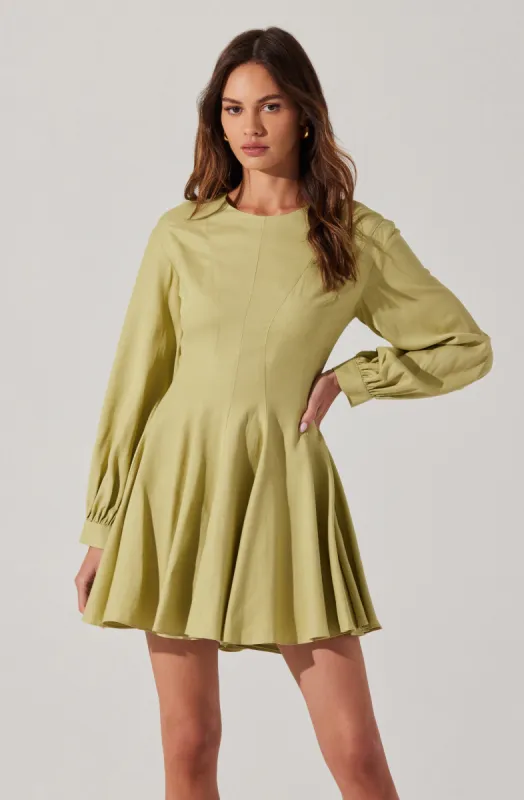 Elowyn Linen Blend Skater Dress sold by Astr