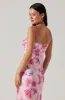 Florianne Floral Satin Maxi Dress sold by Astr
