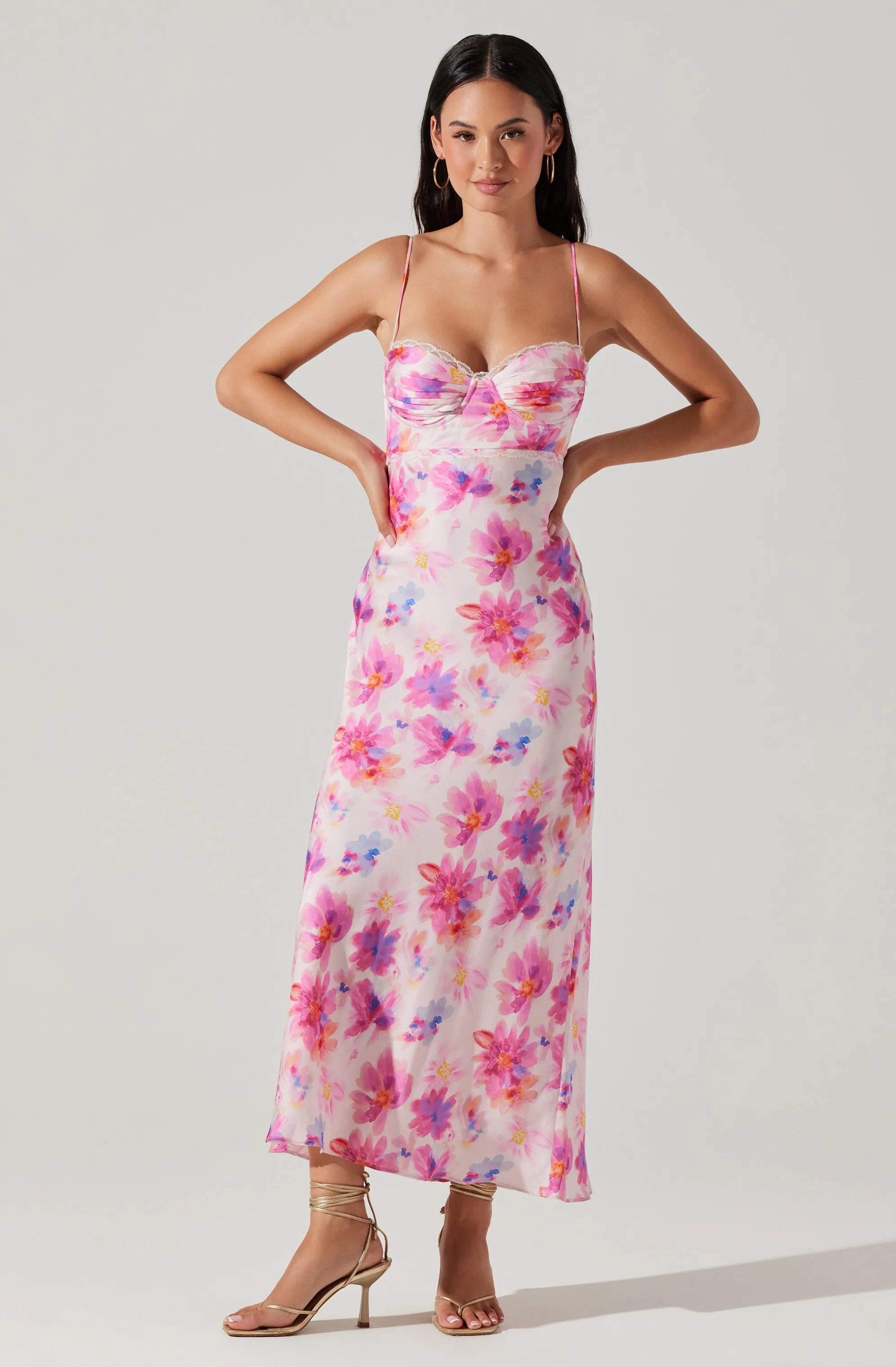 Florianne Floral Satin Maxi Dress sold by Astr product image thumbnail 3