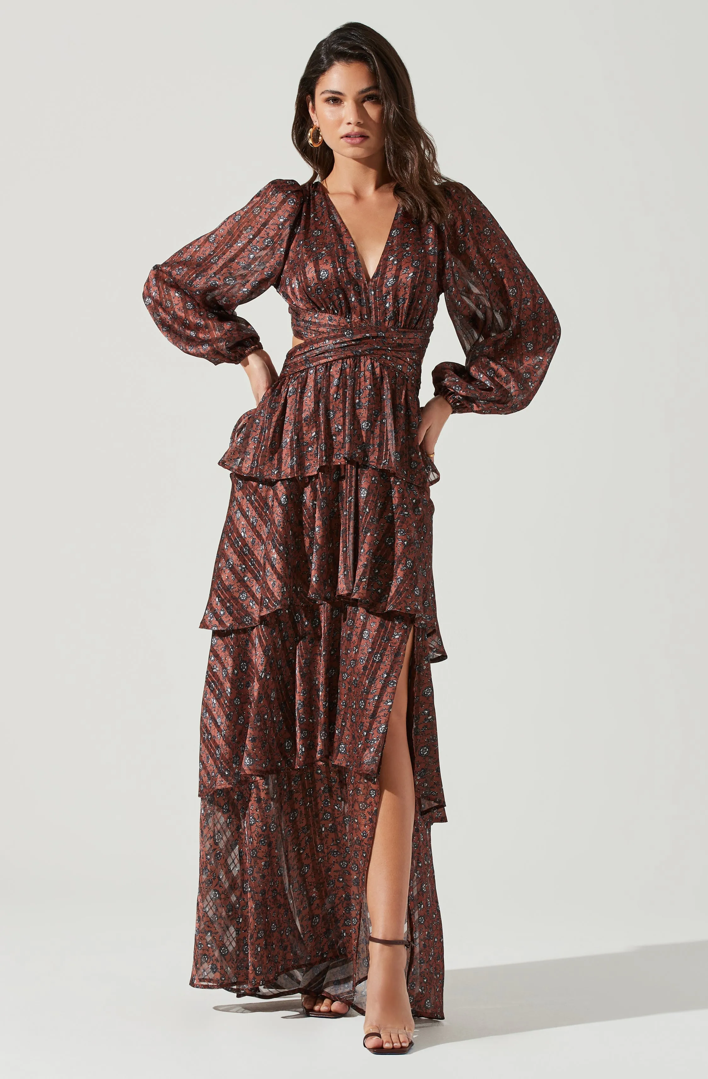 Anora Floral Tiered Maxi Dress sold by Astr