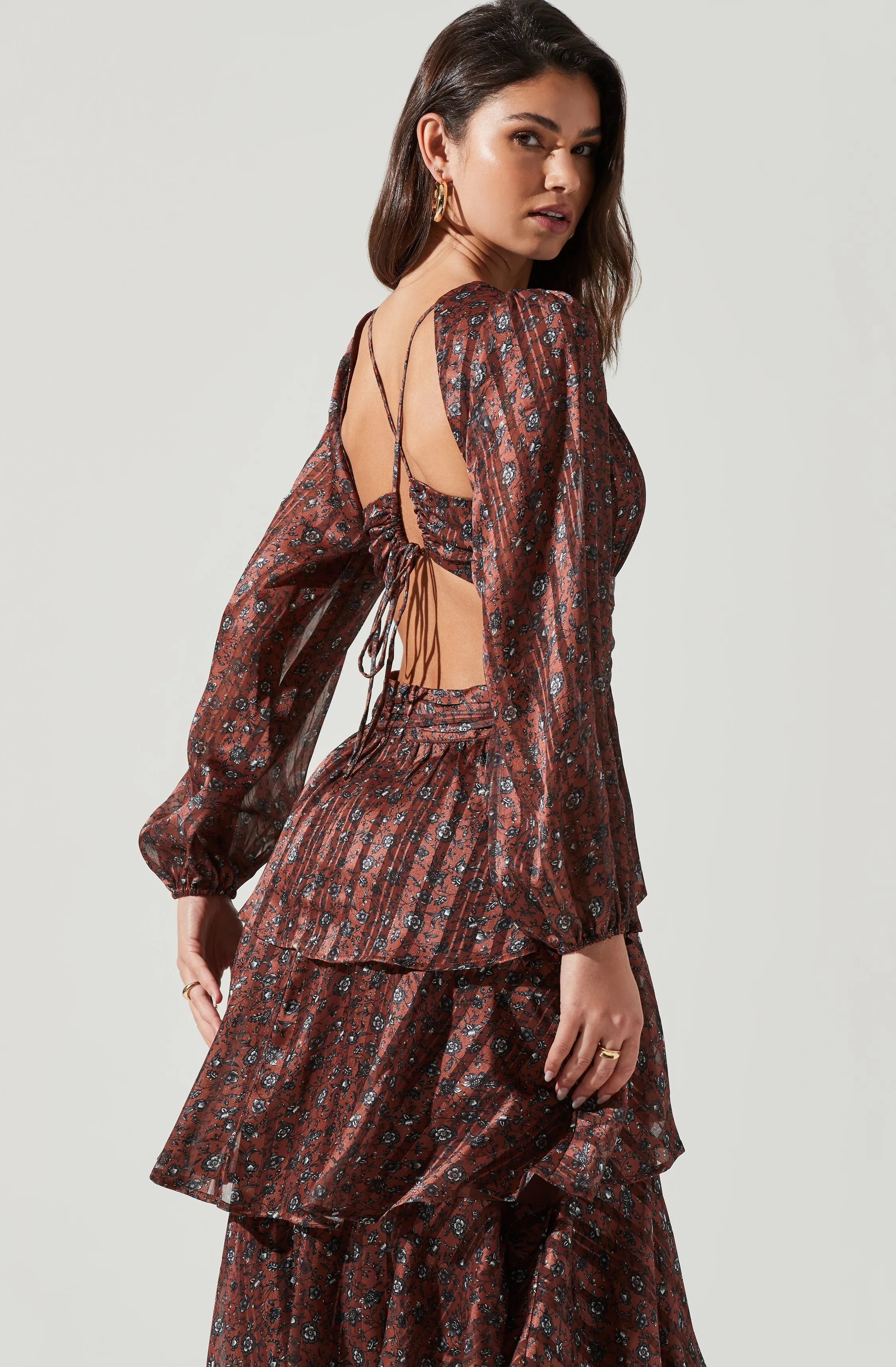 Anora Floral Tiered Maxi Dress sold by Astr product image thumbnail 4