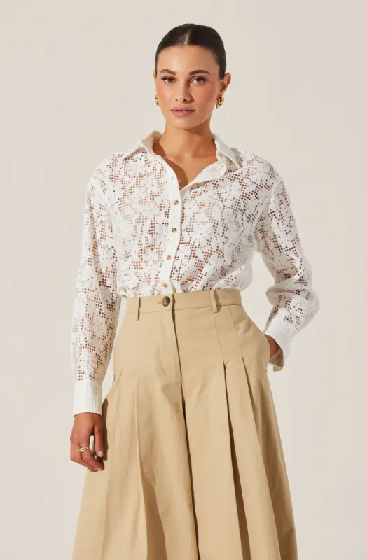 Tisa Floral Lace Top sold by Astr