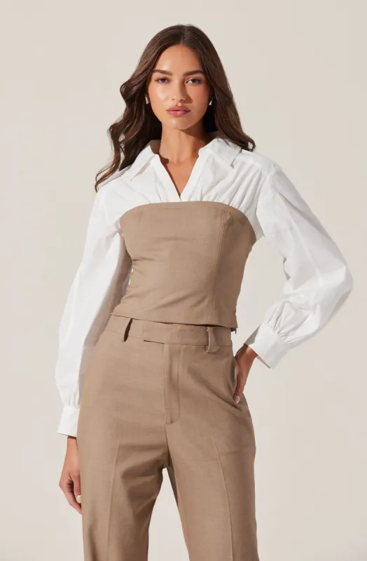 Brooks Layered Corset Top sold by Astr
