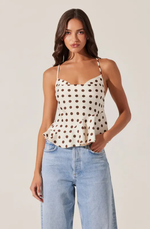 Everli Cowl Neck Peplum Top made by Astr
