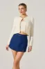 Belted Denim Mini Skort sold by Astr