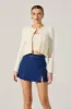 Belted Denim Mini Skort sold by Astr