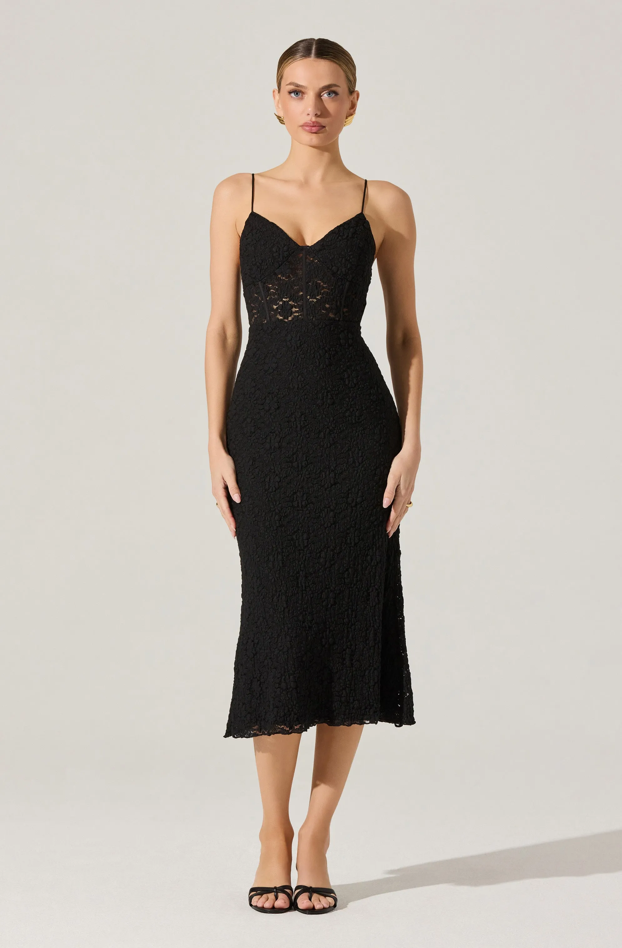 Floral Lace Knit Midi Dress sold by Astr product image thumbnail 3