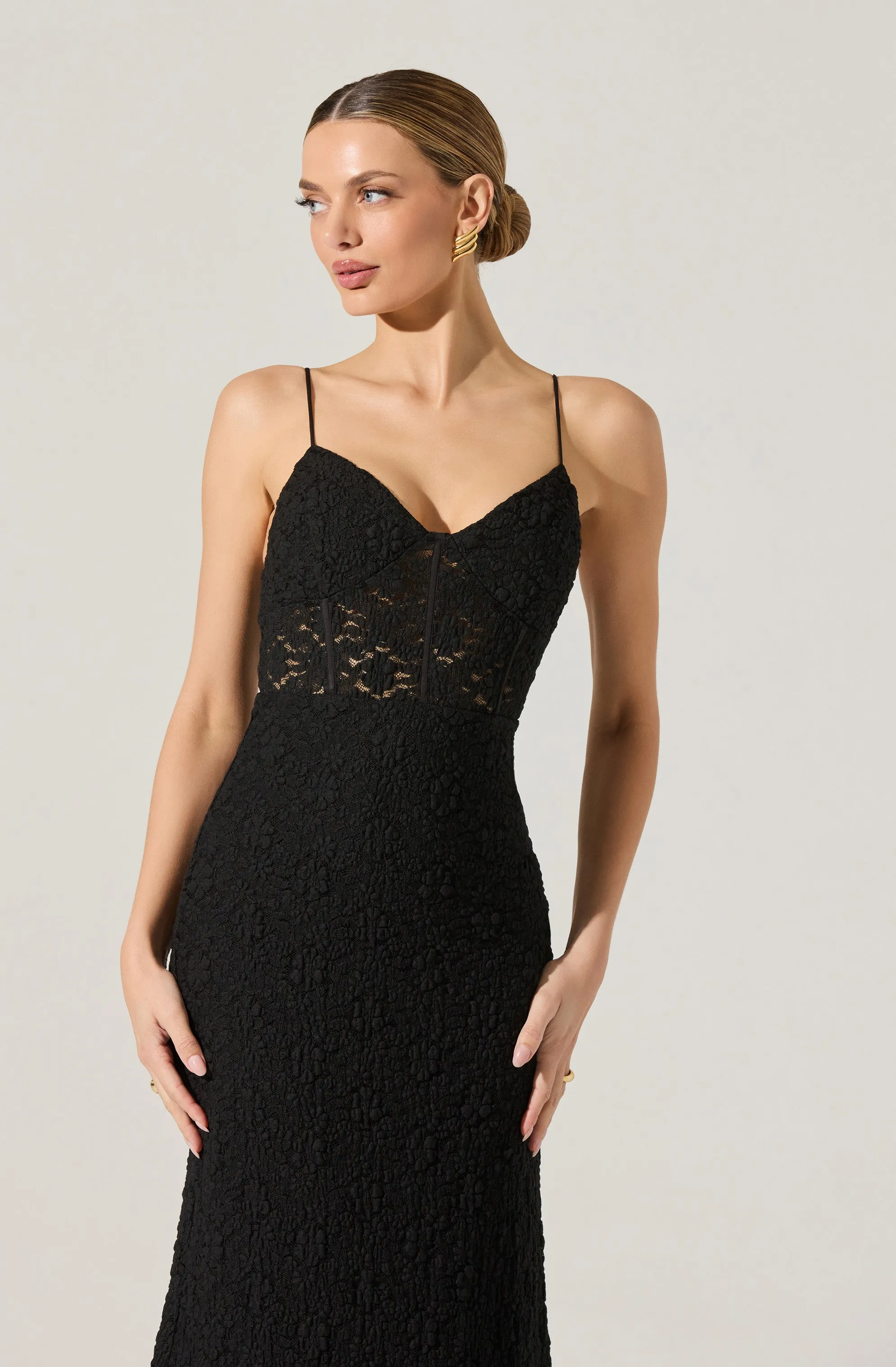 Floral Lace Knit Midi Dress sold by Astr product image thumbnail 4