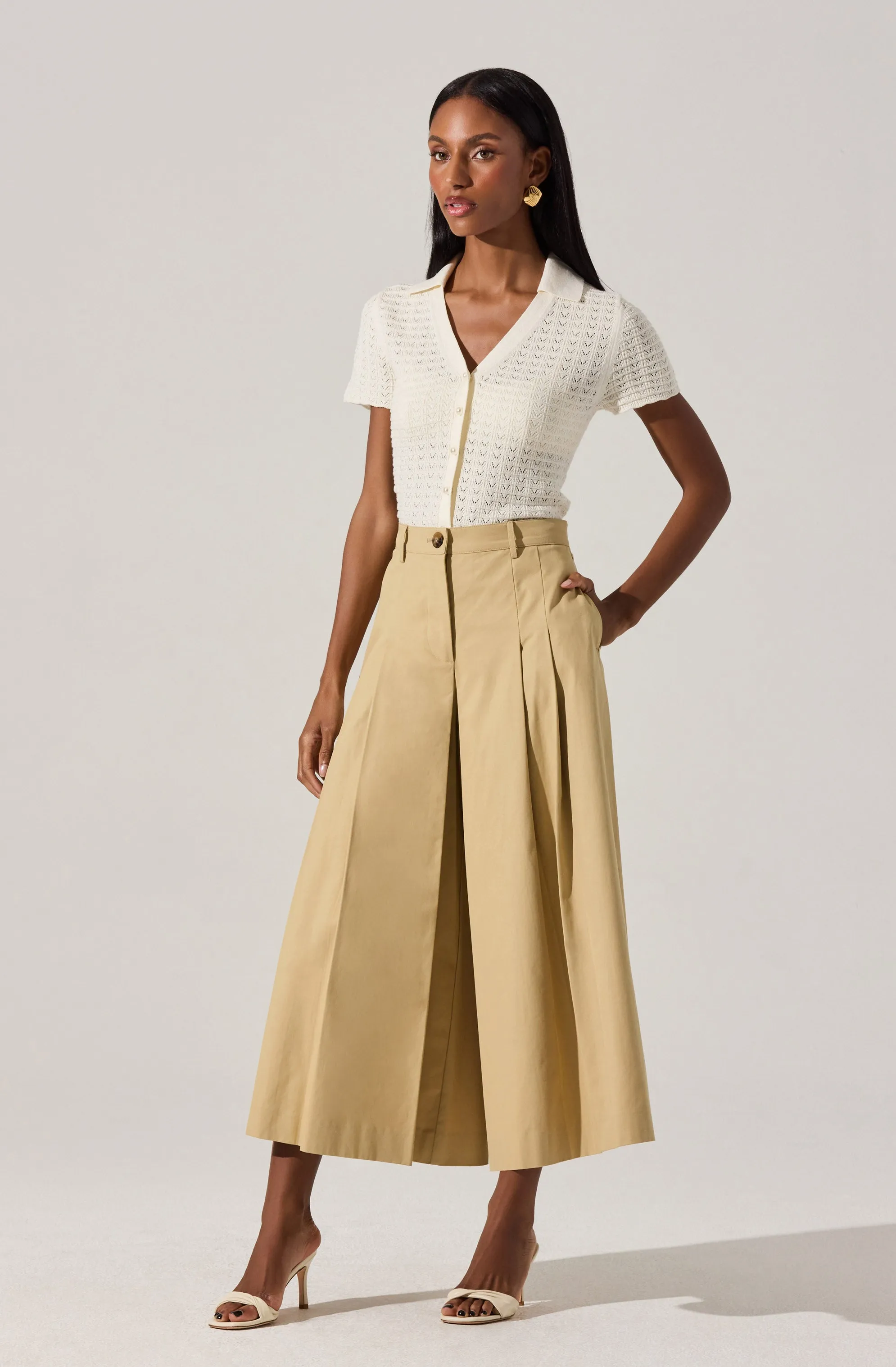 Pearl Polo Pointelle Sweater sold by Astr product image thumbnail 2