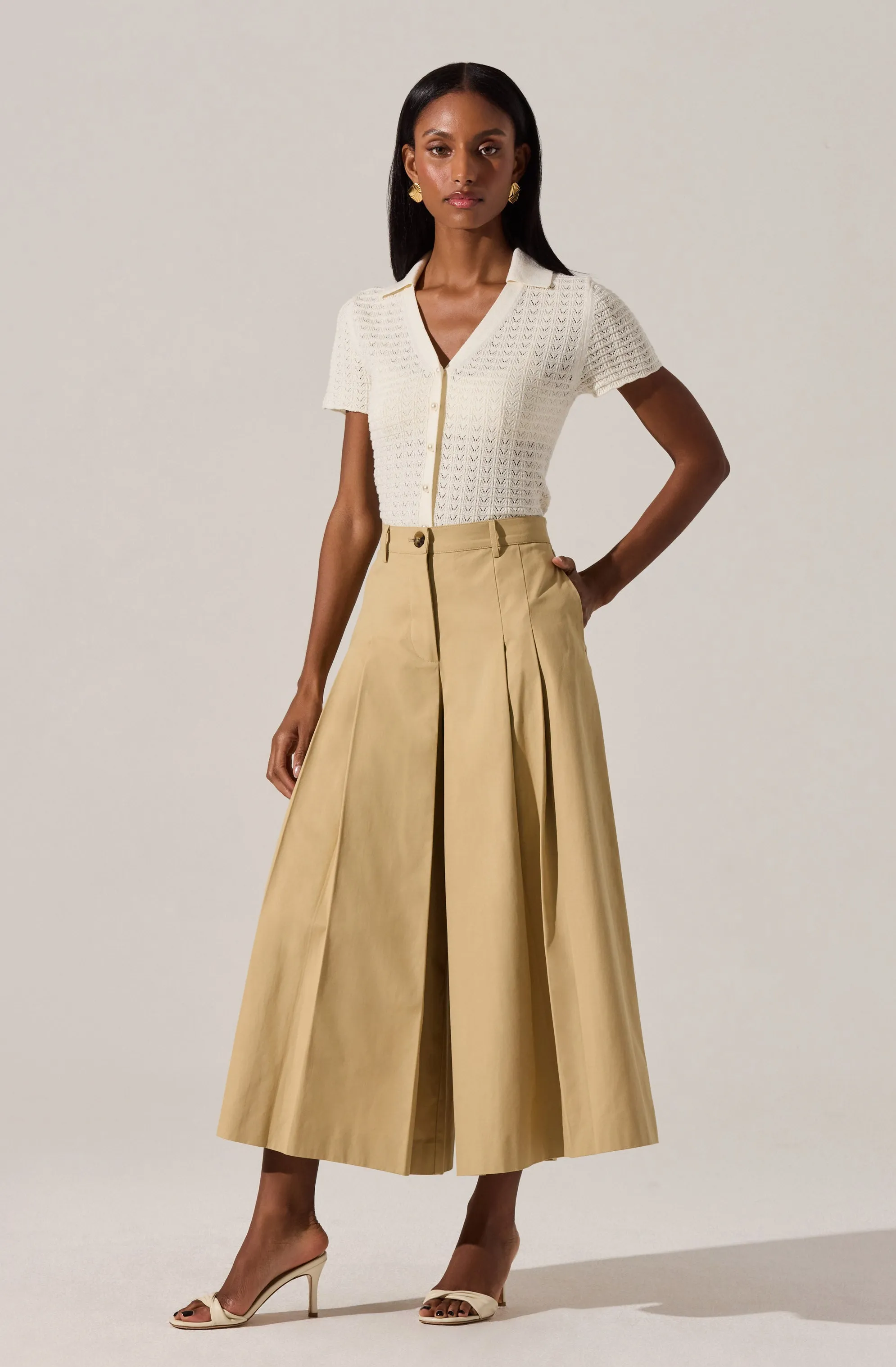 Pearl Polo Pointelle Sweater sold by Astr product image thumbnail 4