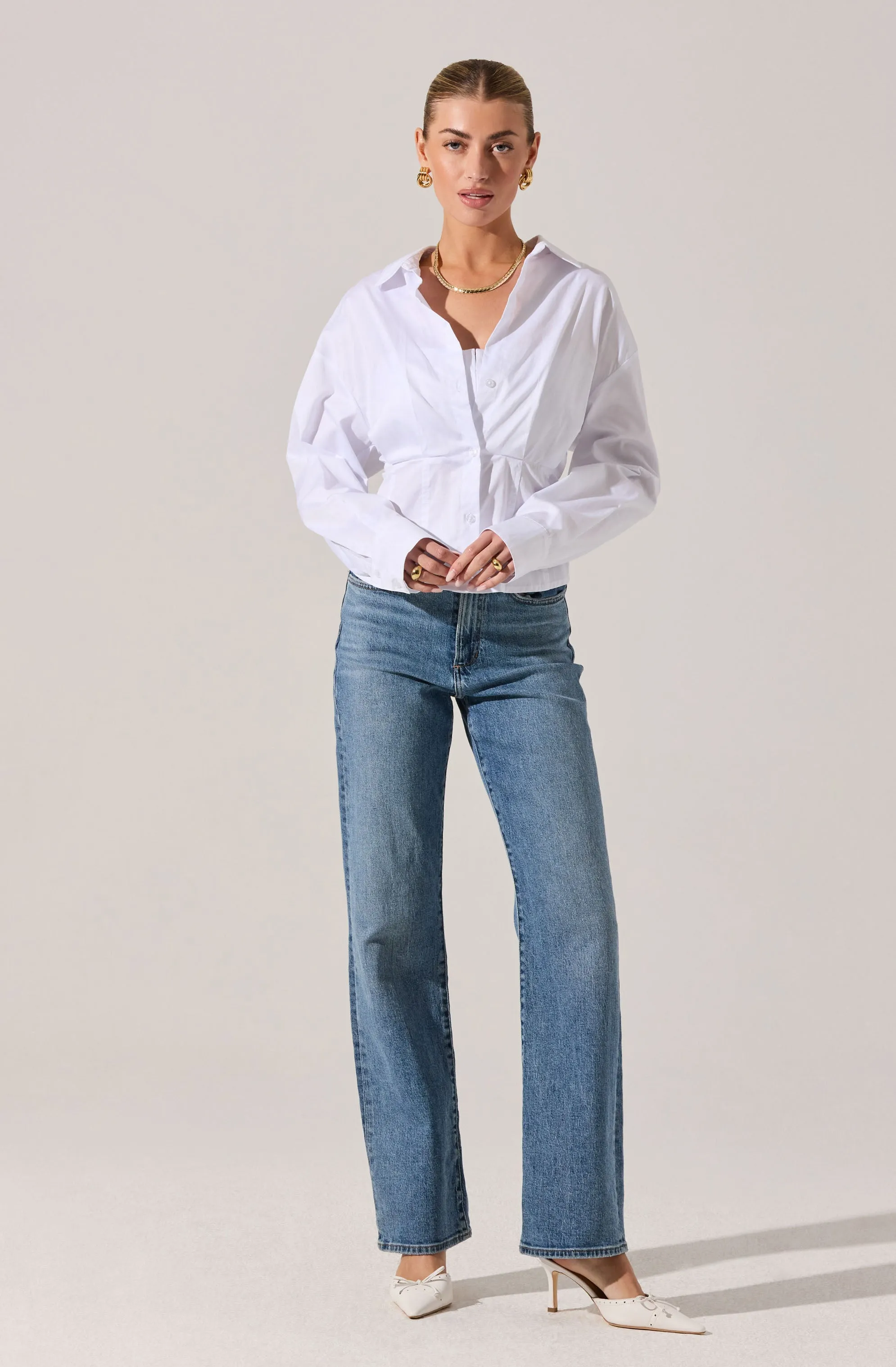 Layered Peekaboo Corset Shirt sold by Astr product image thumbnail 2