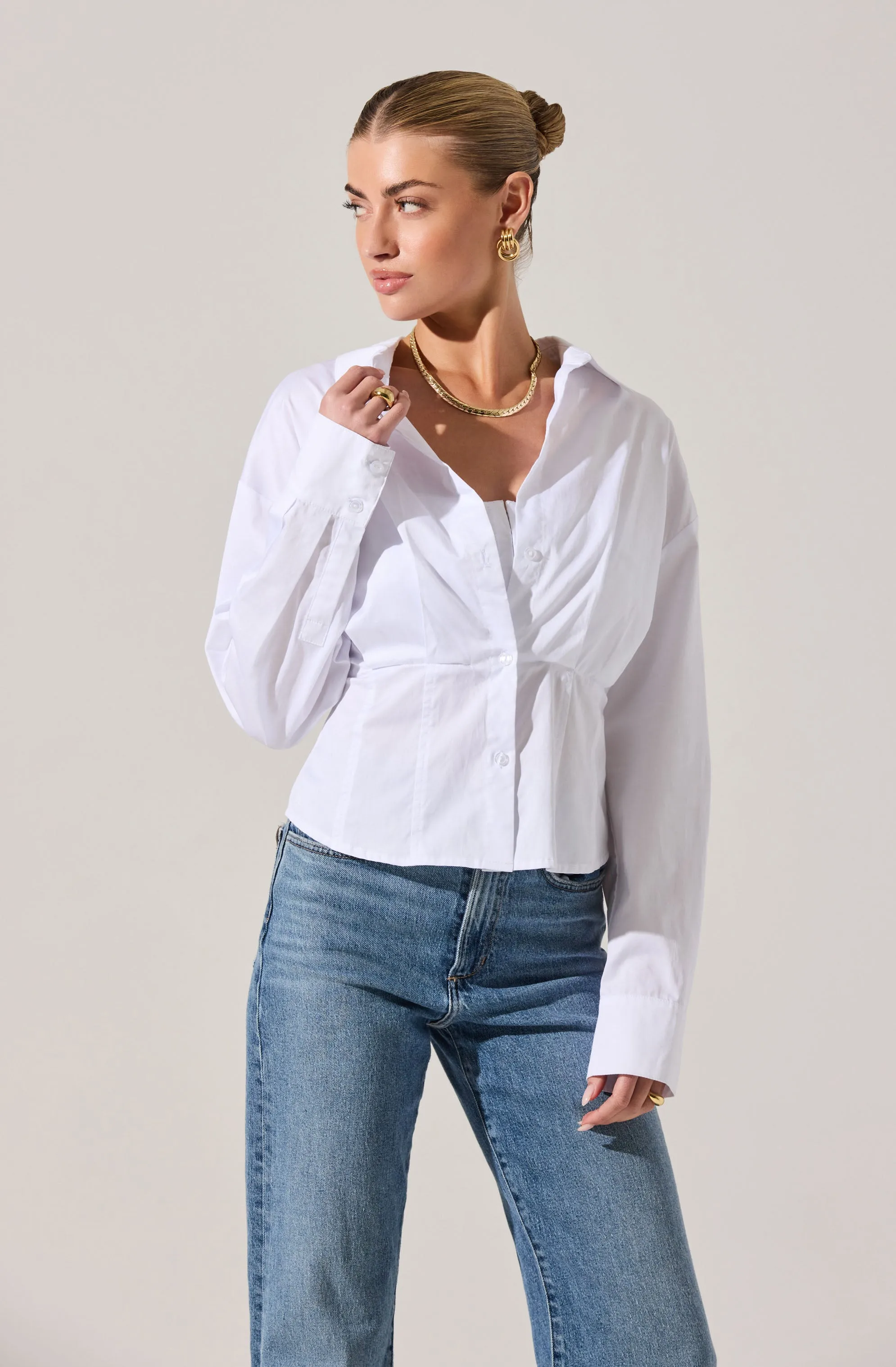 Layered Peekaboo Corset Shirt sold by Astr product image thumbnail 3