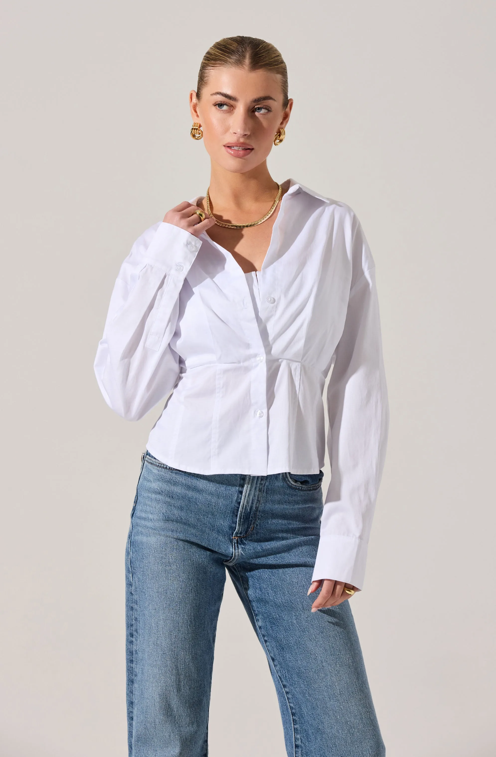 Layered Peekaboo Corset Shirt sold by Astr