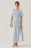Theoni Smocked Asymmetric Dress sold by Astr