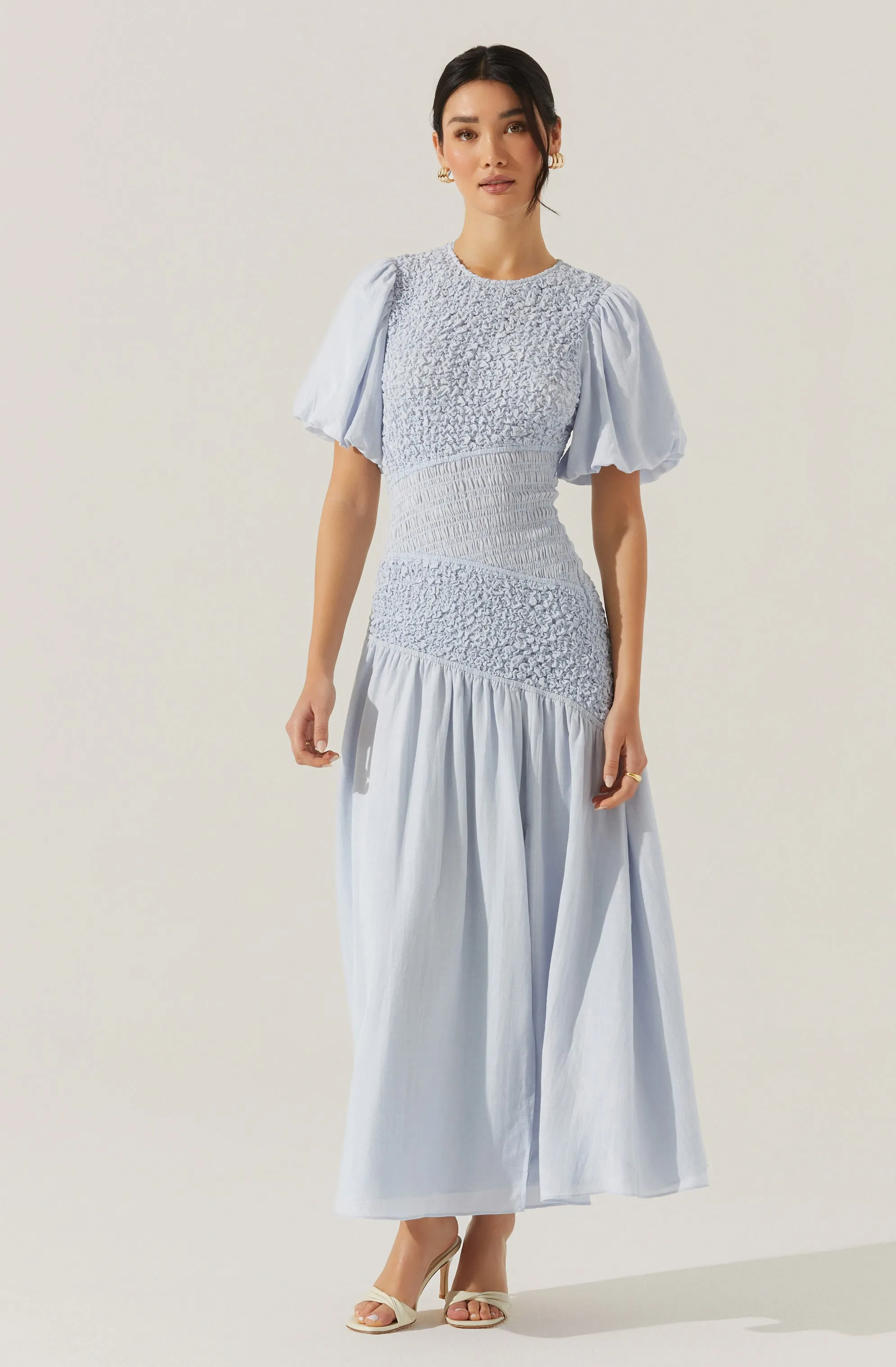 Theoni Smocked Asymmetric Dress sold by Astr product image thumbnail 4