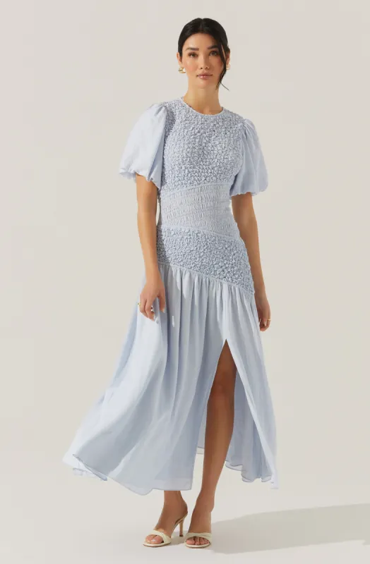Theoni Smocked Asymmetric Dress sold by Astr