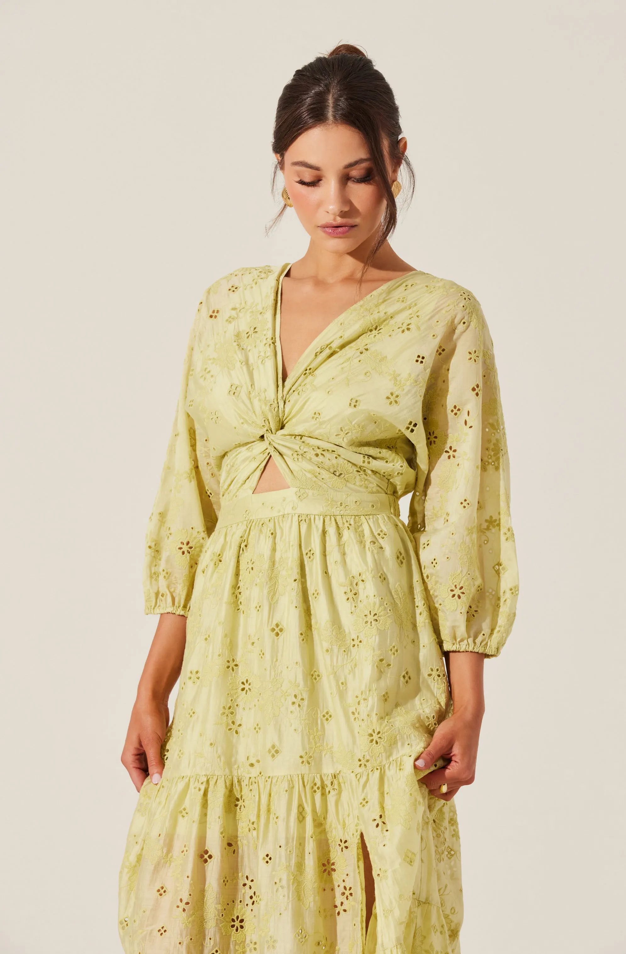 Jesalyn Floral Eyelet Maxi Dress sold by Astr product image thumbnail 4