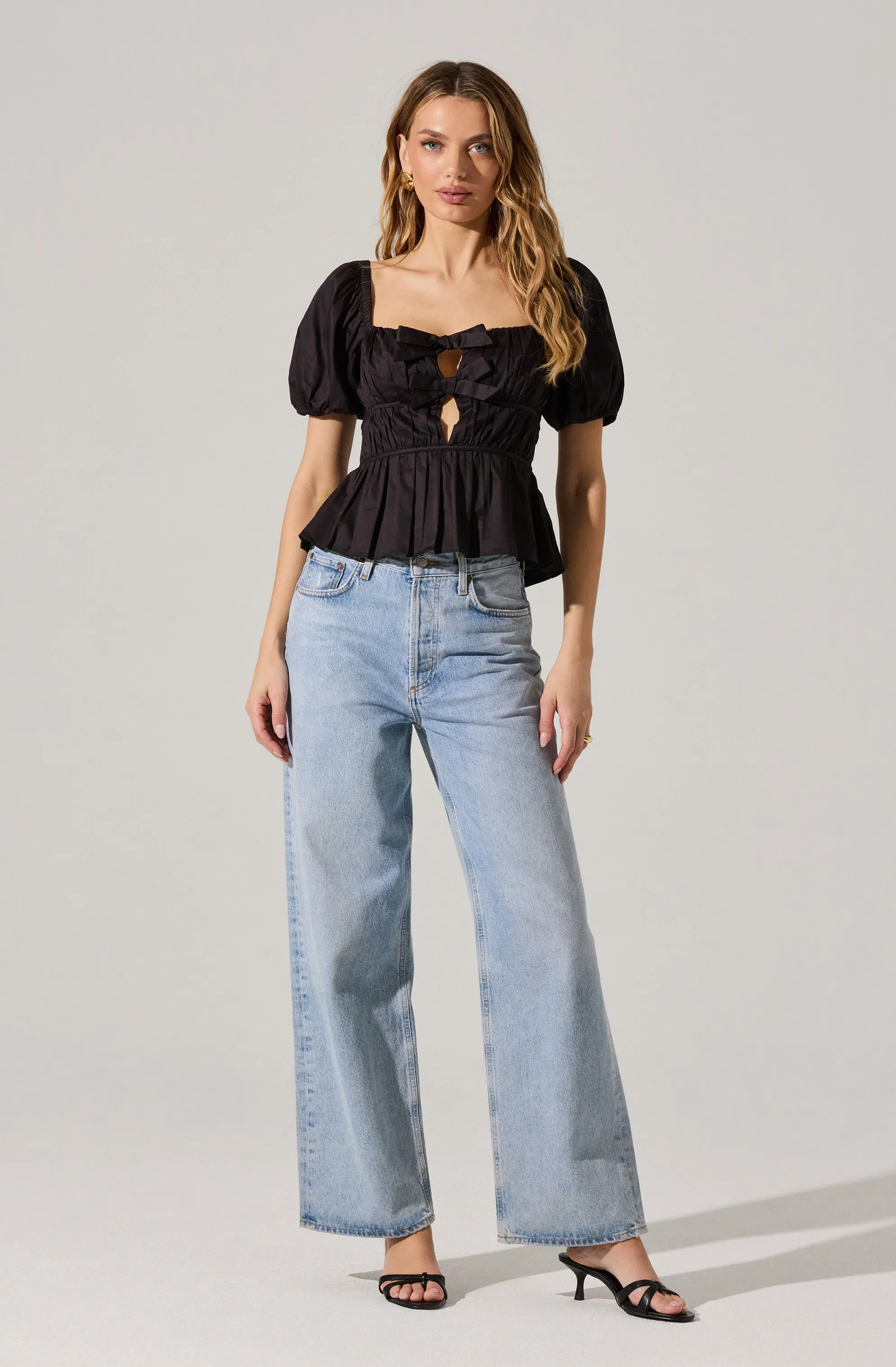 Bow Front Peplum Top sold by Astr product image thumbnail 2