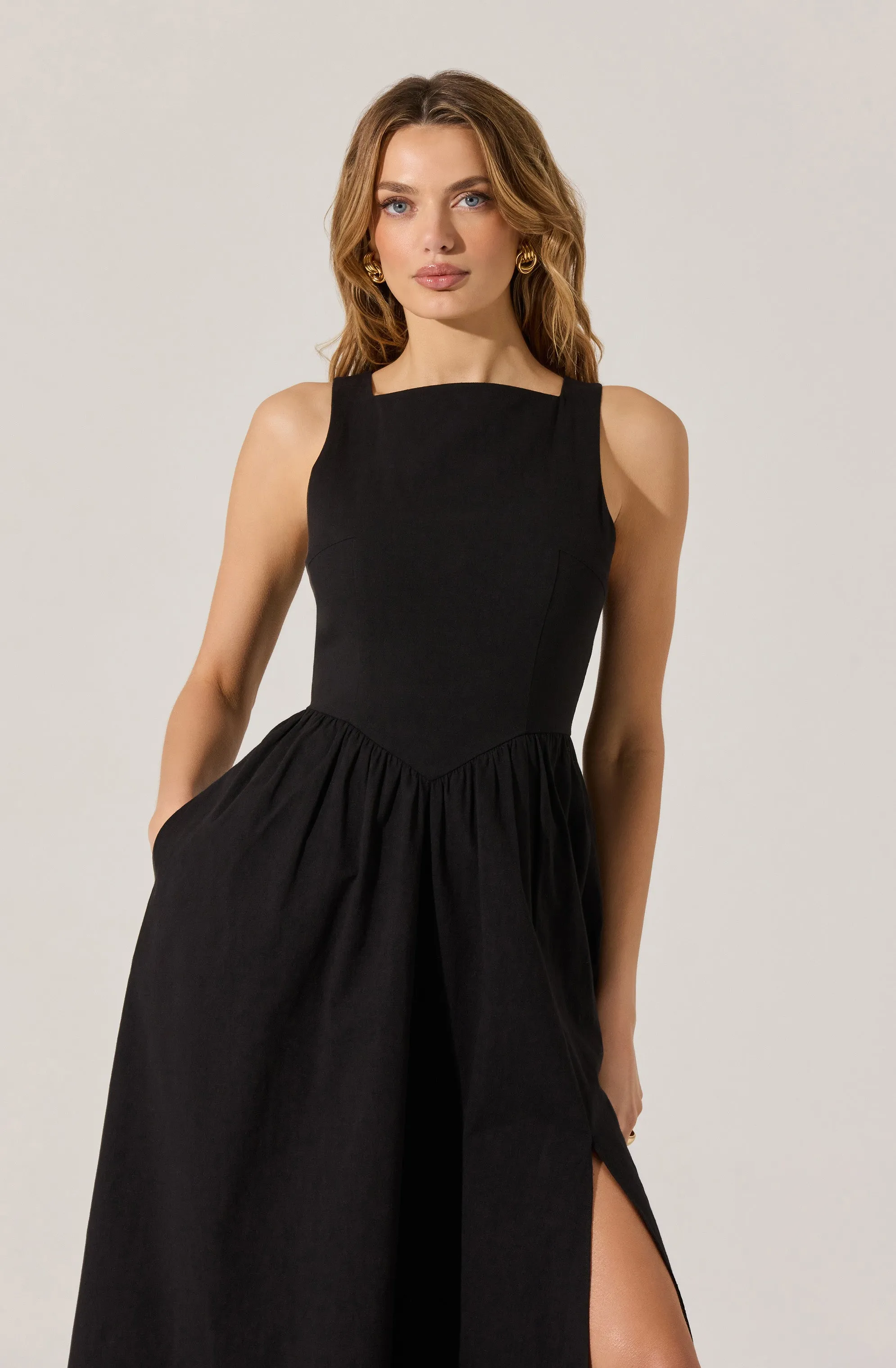 Bow Back Apron Midi Dress sold by Astr product image thumbnail 2