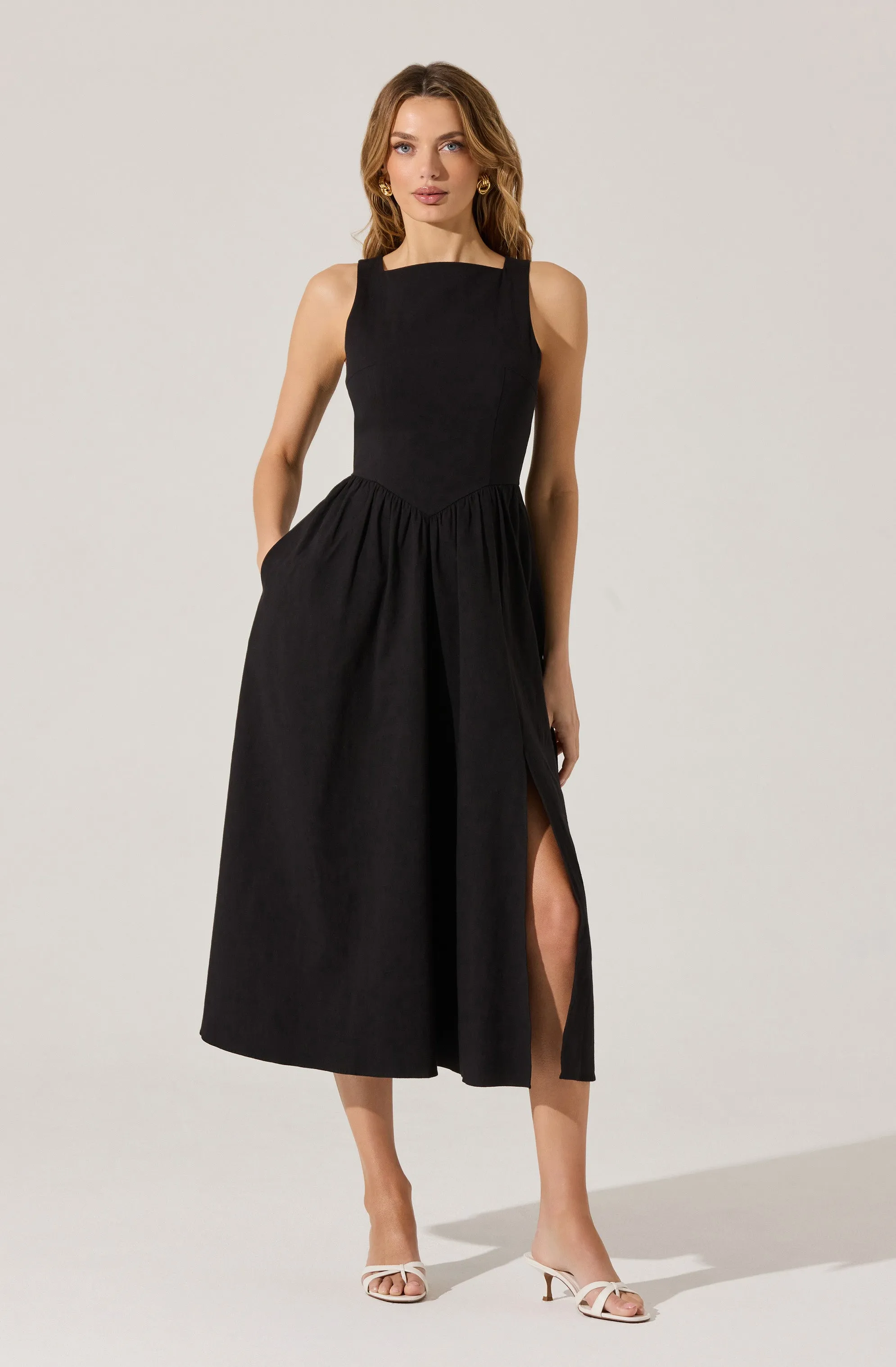 Bow Back Apron Midi Dress sold by Astr product image thumbnail 3