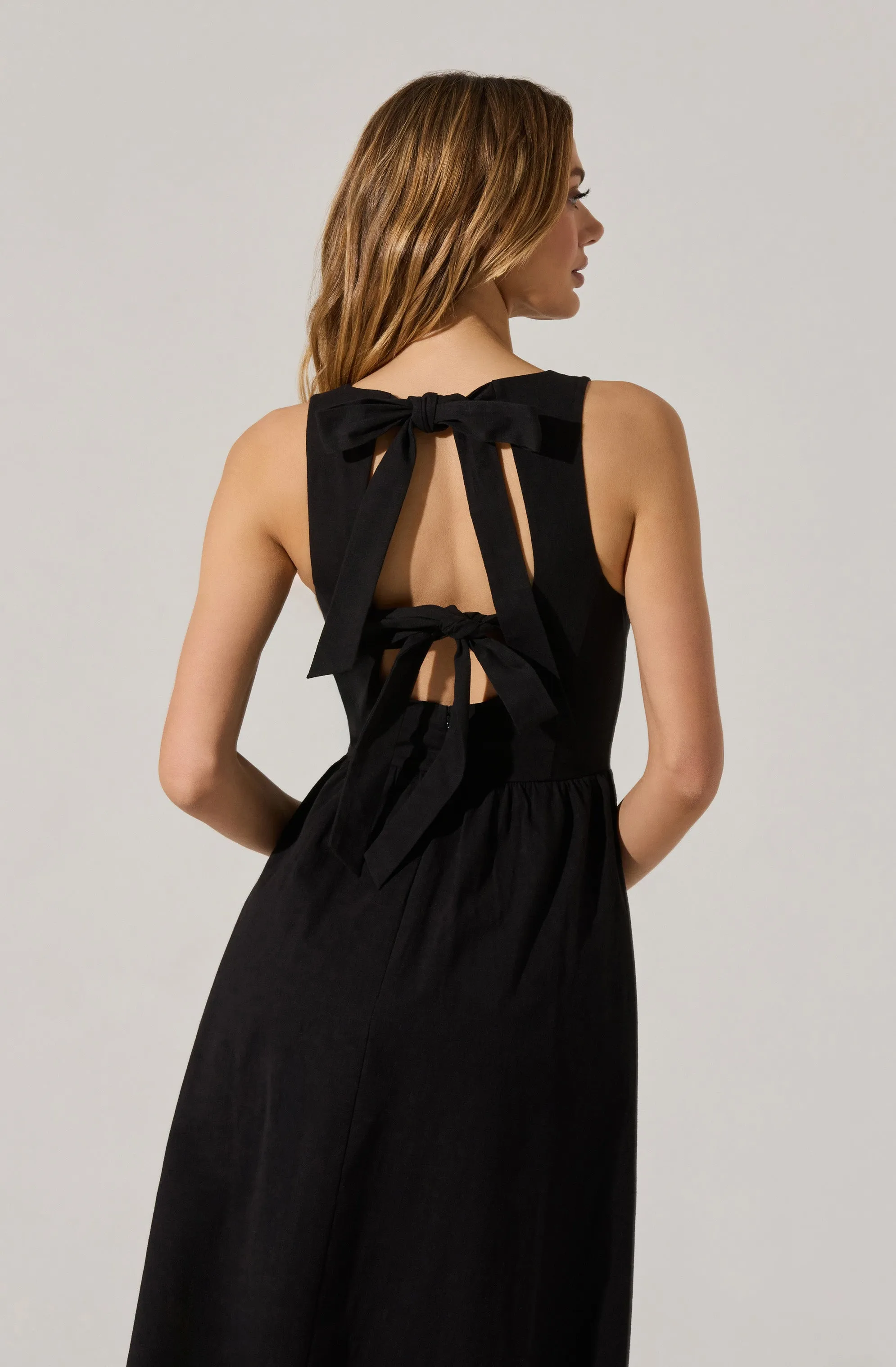 Bow Back Apron Midi Dress sold by Astr product image thumbnail 5