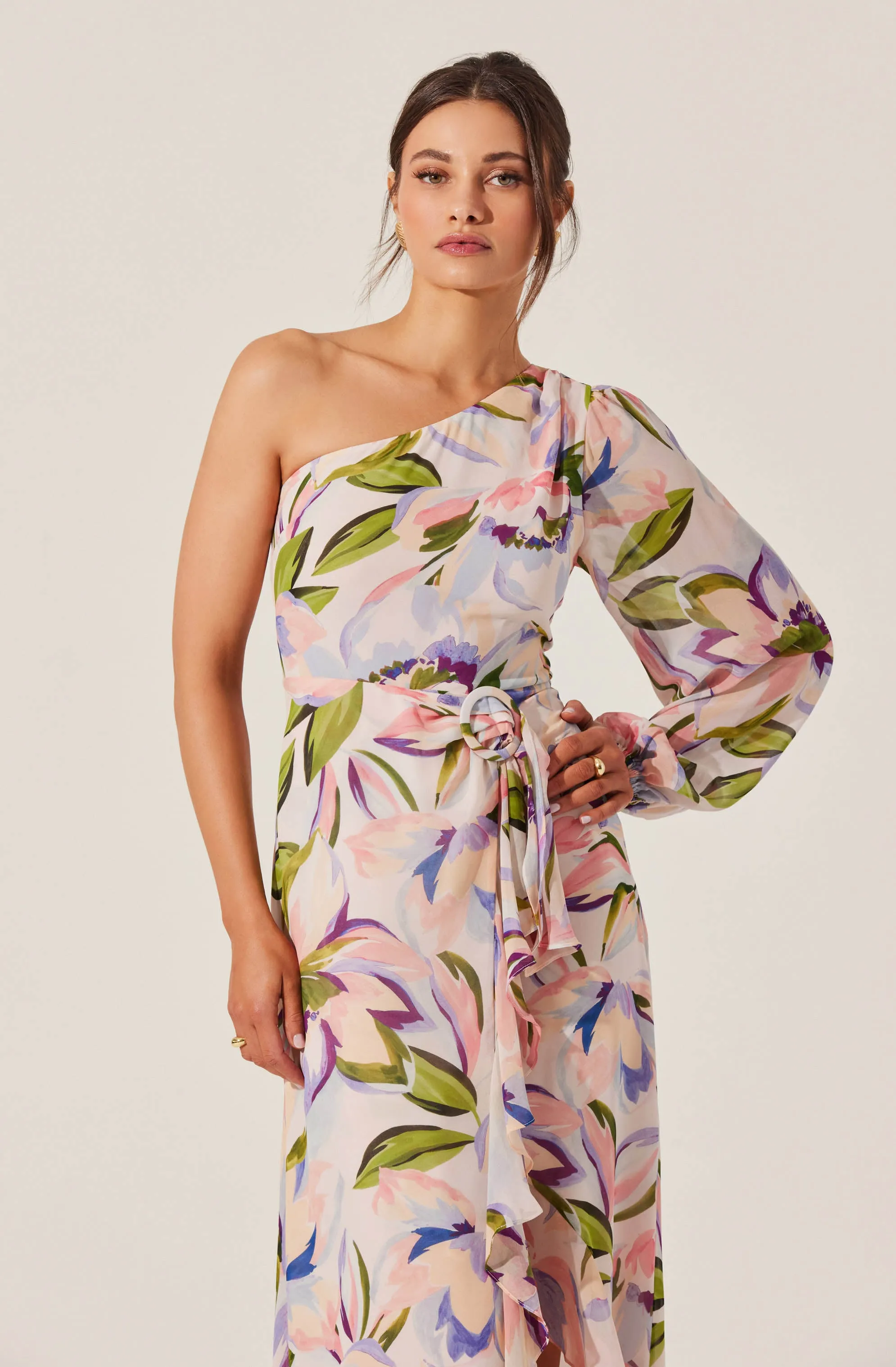 Sandersonia Floral One Shoulder Dress sold by Astr product image thumbnail 2