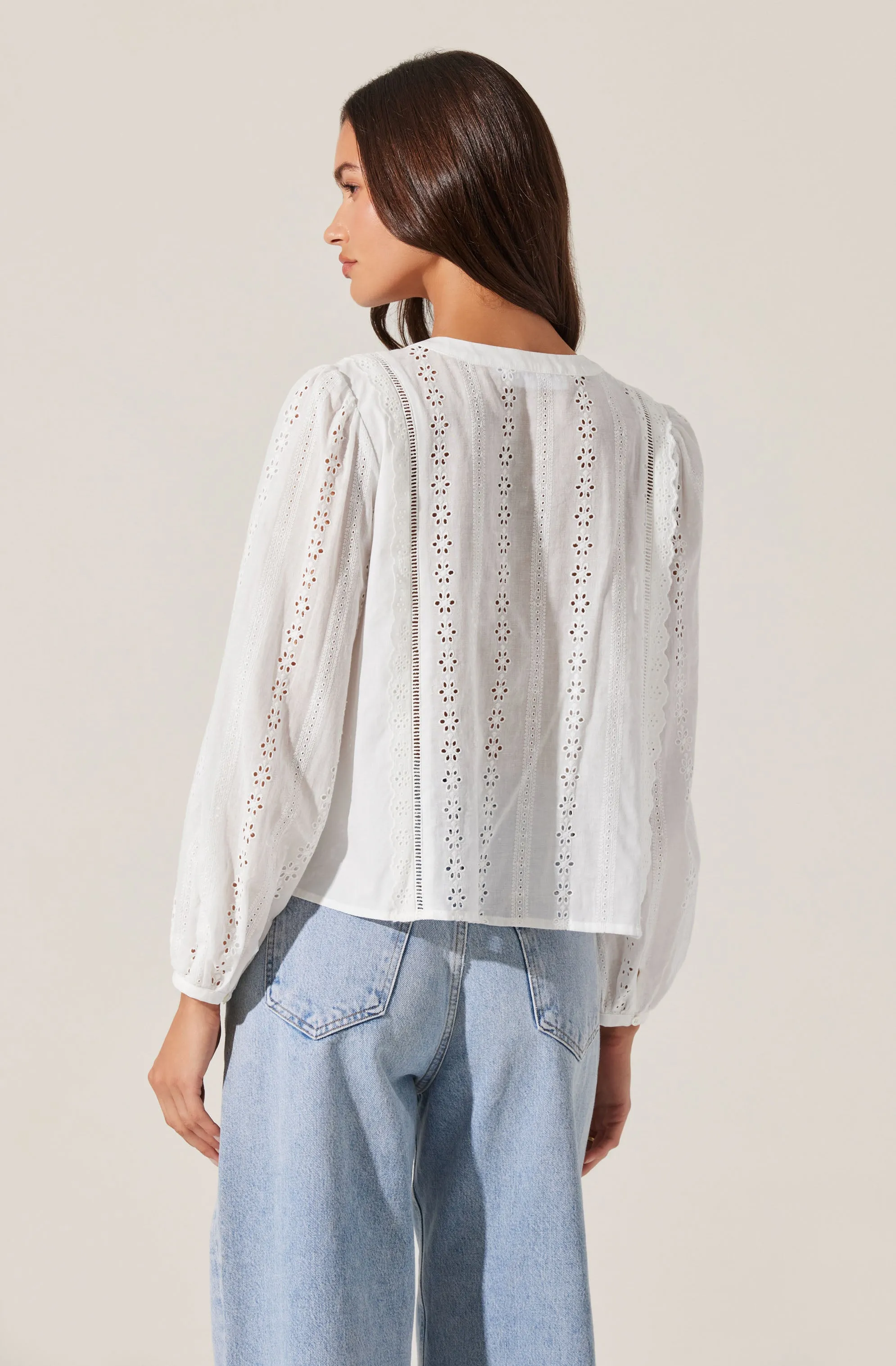 Aneska Broderie Button Up Top sold by Astr product image thumbnail 4