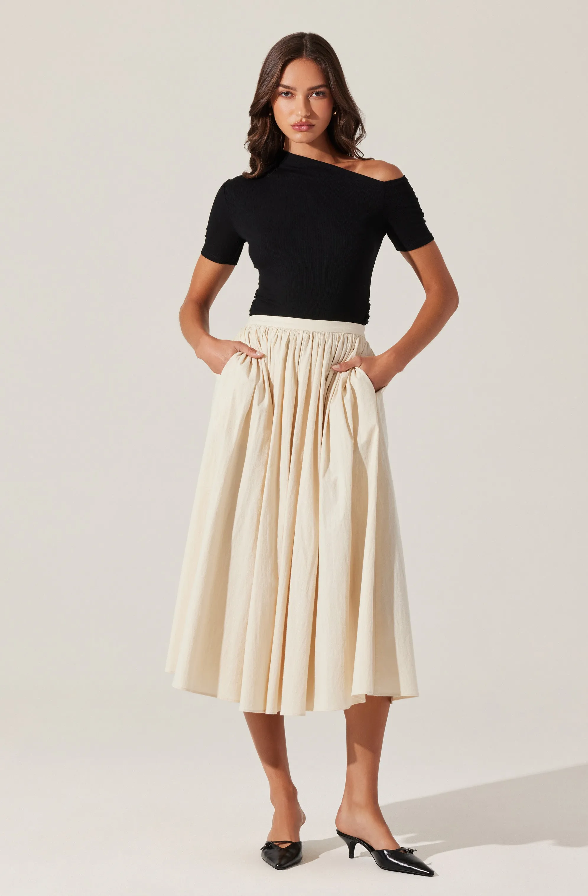 Ash Ribbed Off Shoulder Top sold by Astr product image thumbnail 3