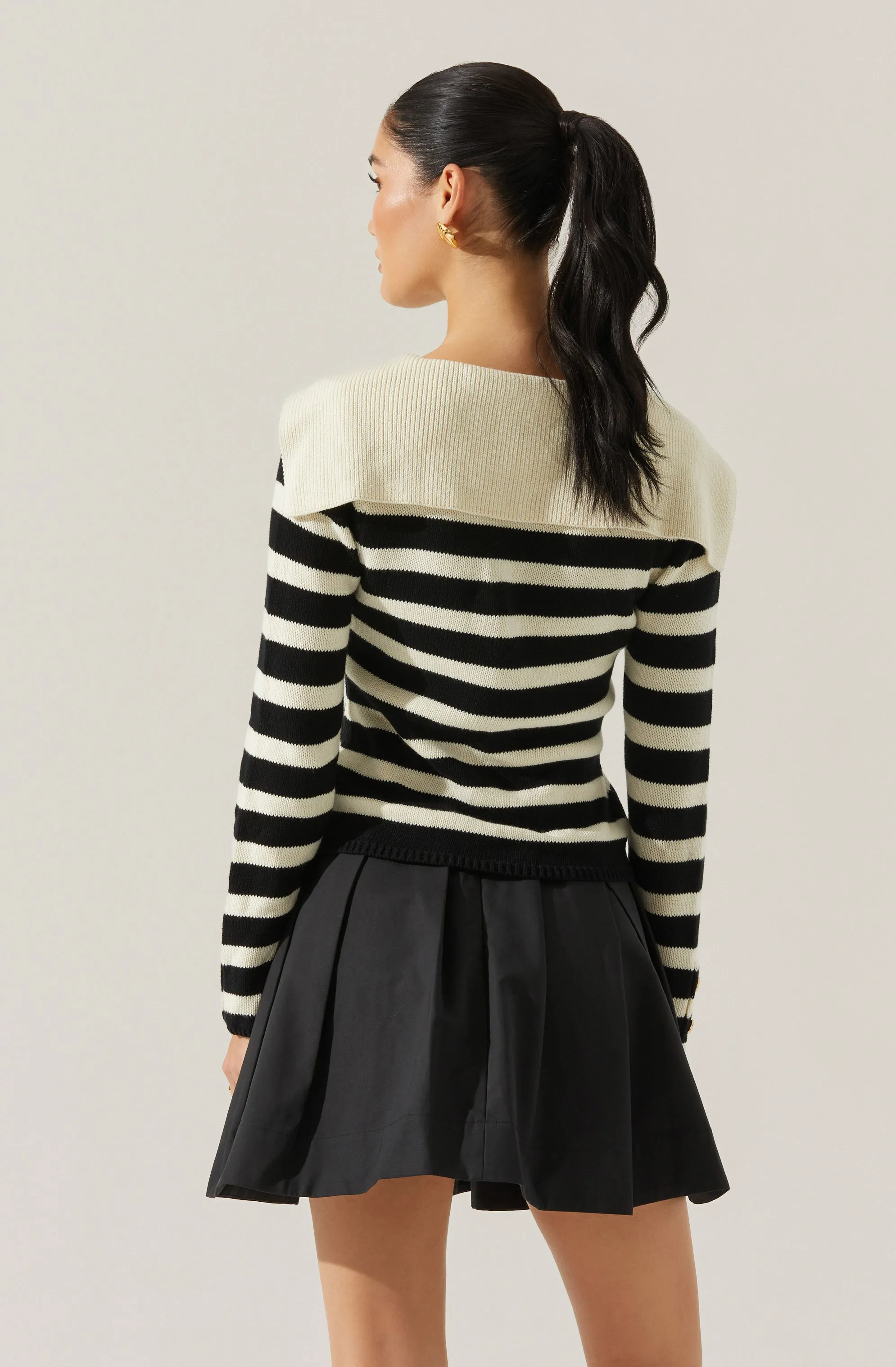 Analissa Stripe Sailor Collar Cardigan sold by Astr product image thumbnail 5