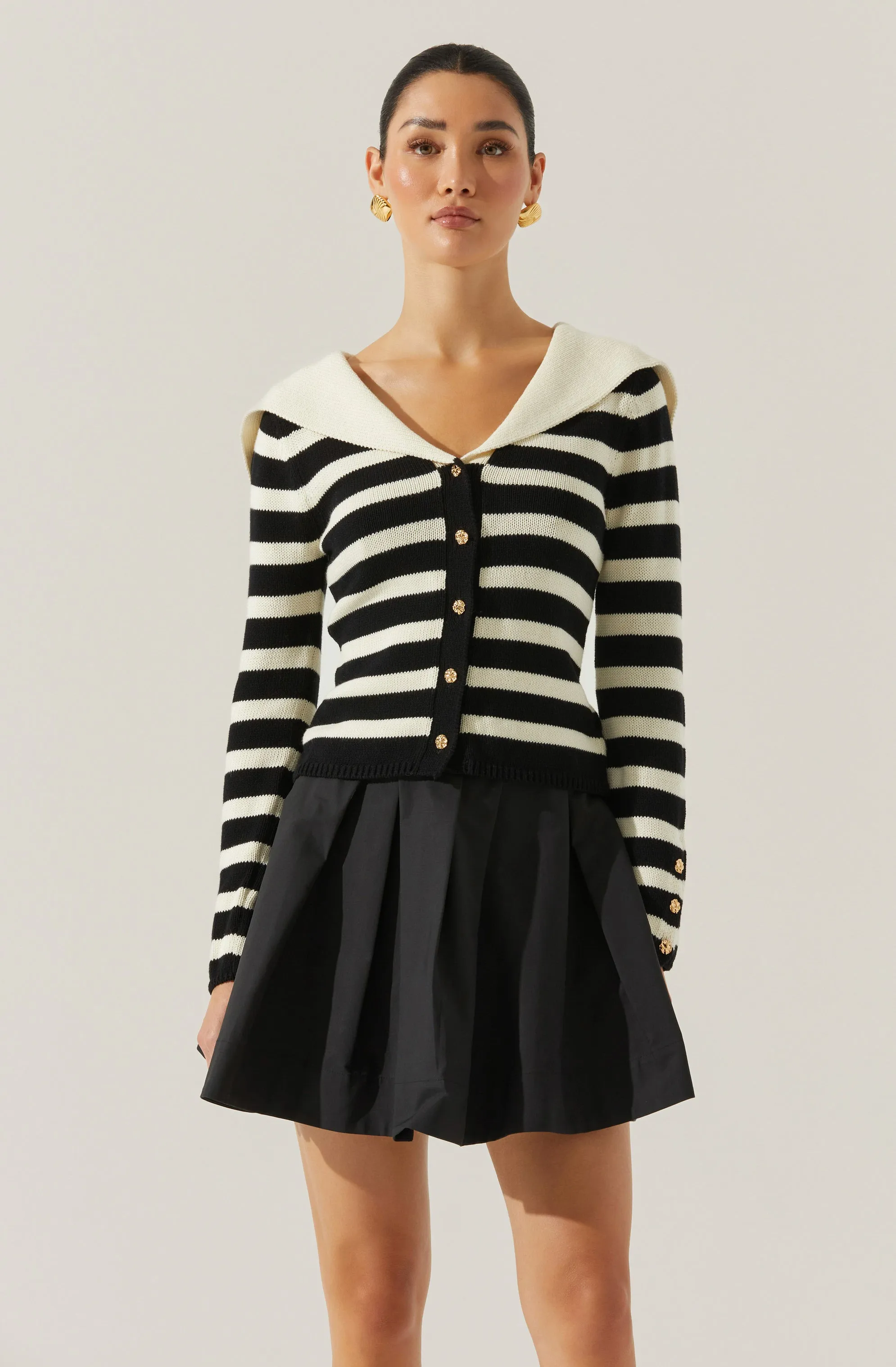 Analissa Stripe Sailor Collar Cardigan sold by Astr product image thumbnail 3